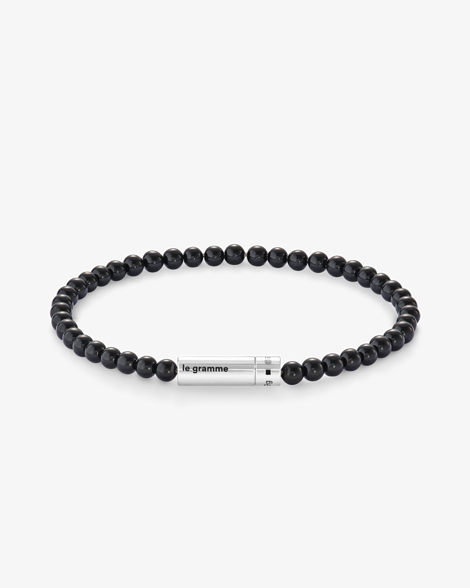 Le gramme 11g onyx beads cable bracelet