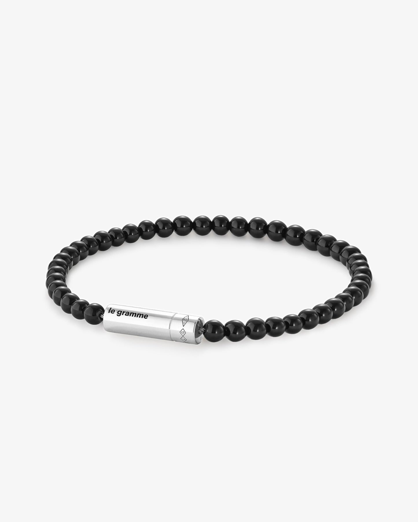 Le gramme 11g onyx beads cable bracelet