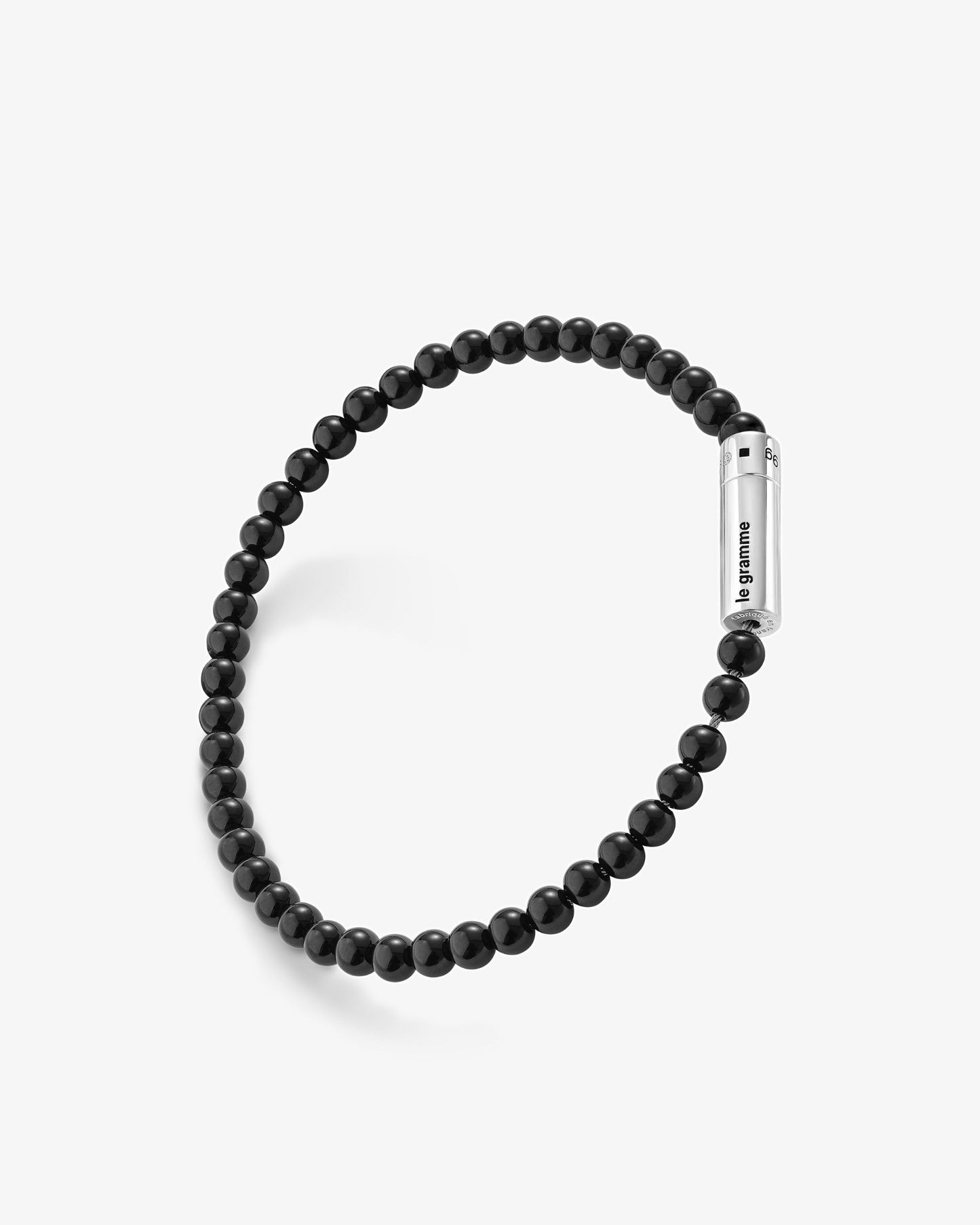 Le gramme 11g onyx beads cable bracelet