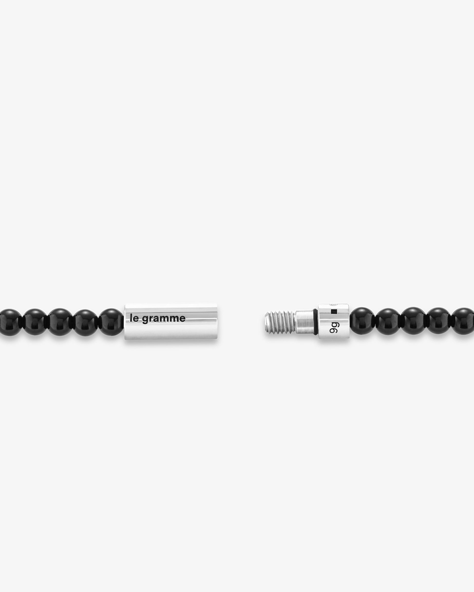 Le gramme 11g onyx beads cable bracelet