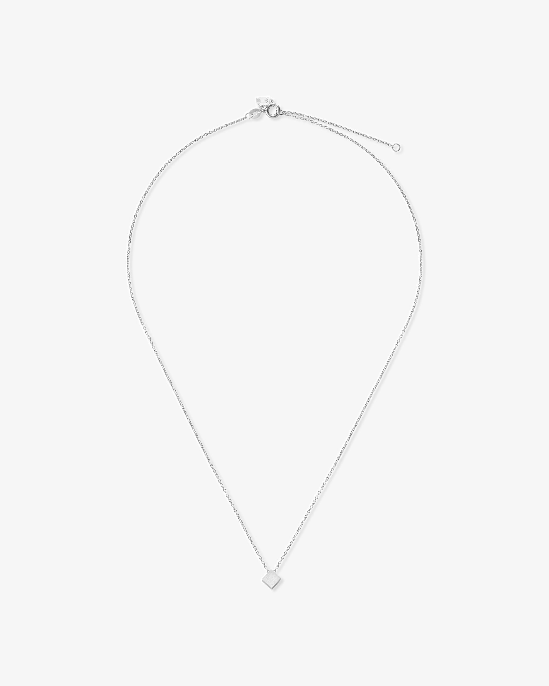 Le gramme 1g polished silver cube pendant a chain