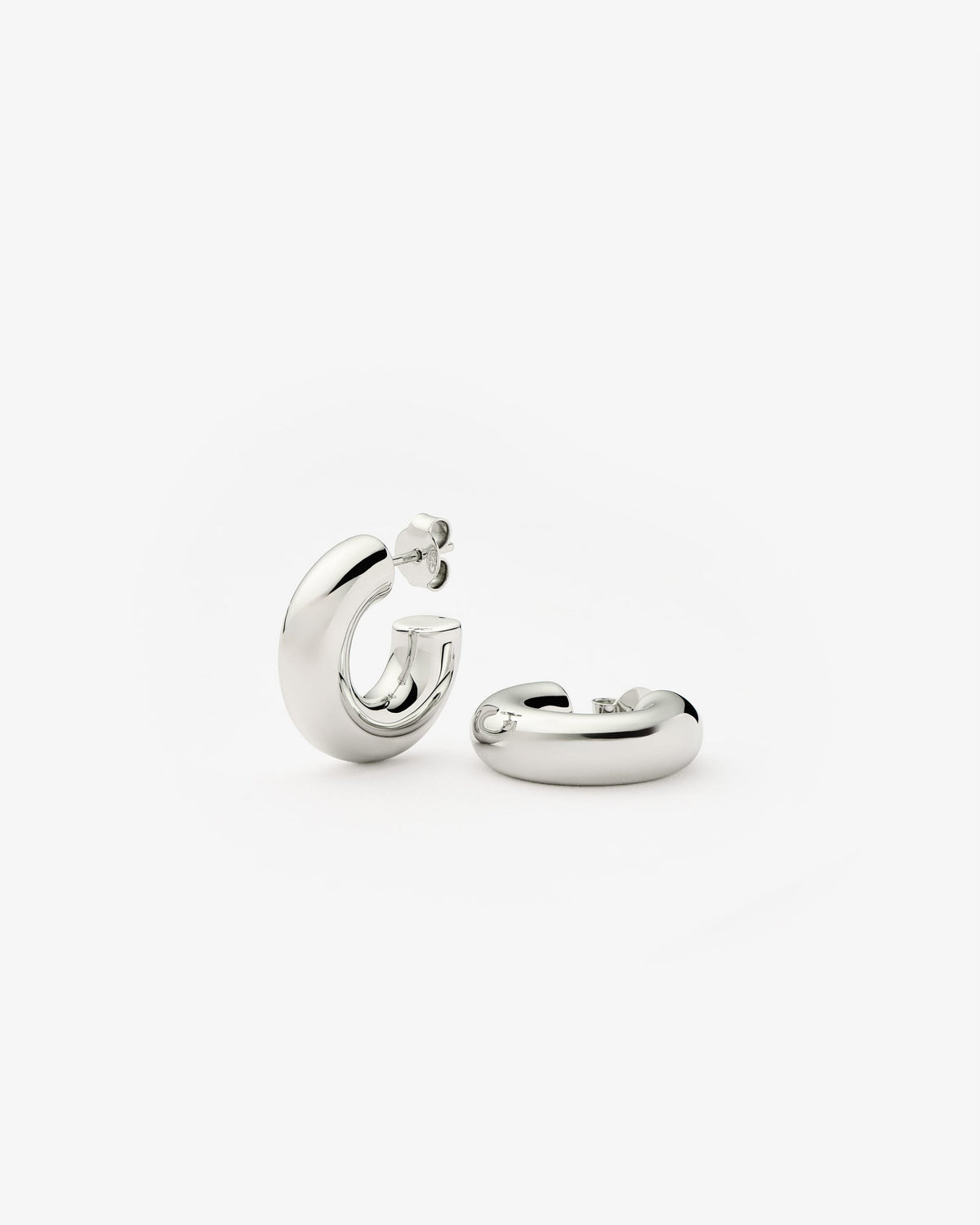 Missoma Medium Ridge Hoop Earrings in silver-plated brass