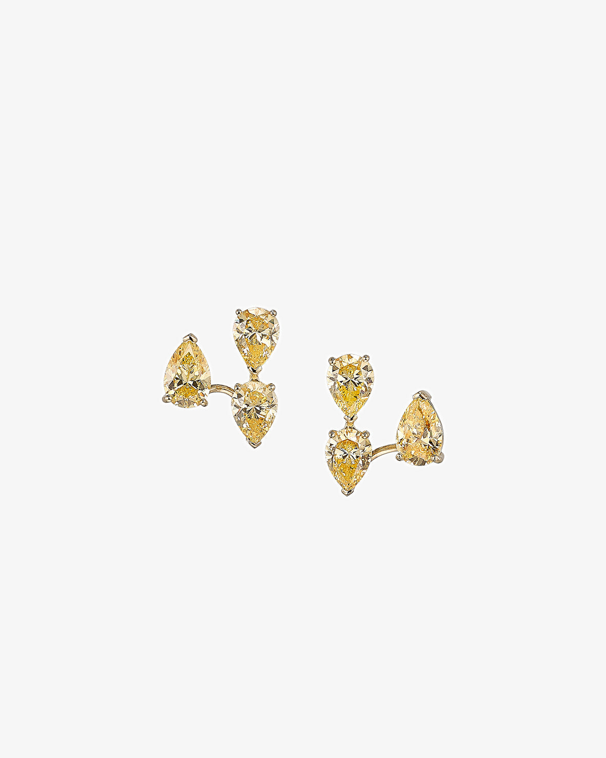 Anabela Chan Canary Floating Diamonds Nova Ear Huggies