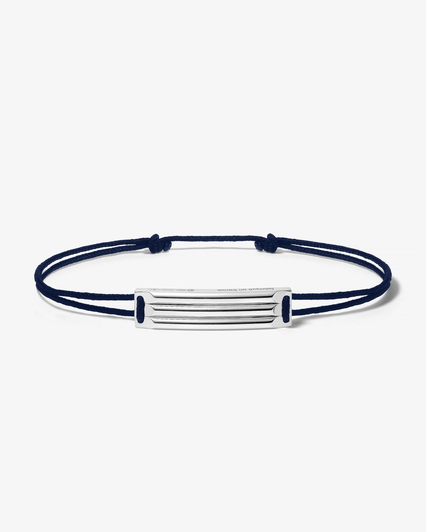 Le gramme 5g godron navy cord bracelet