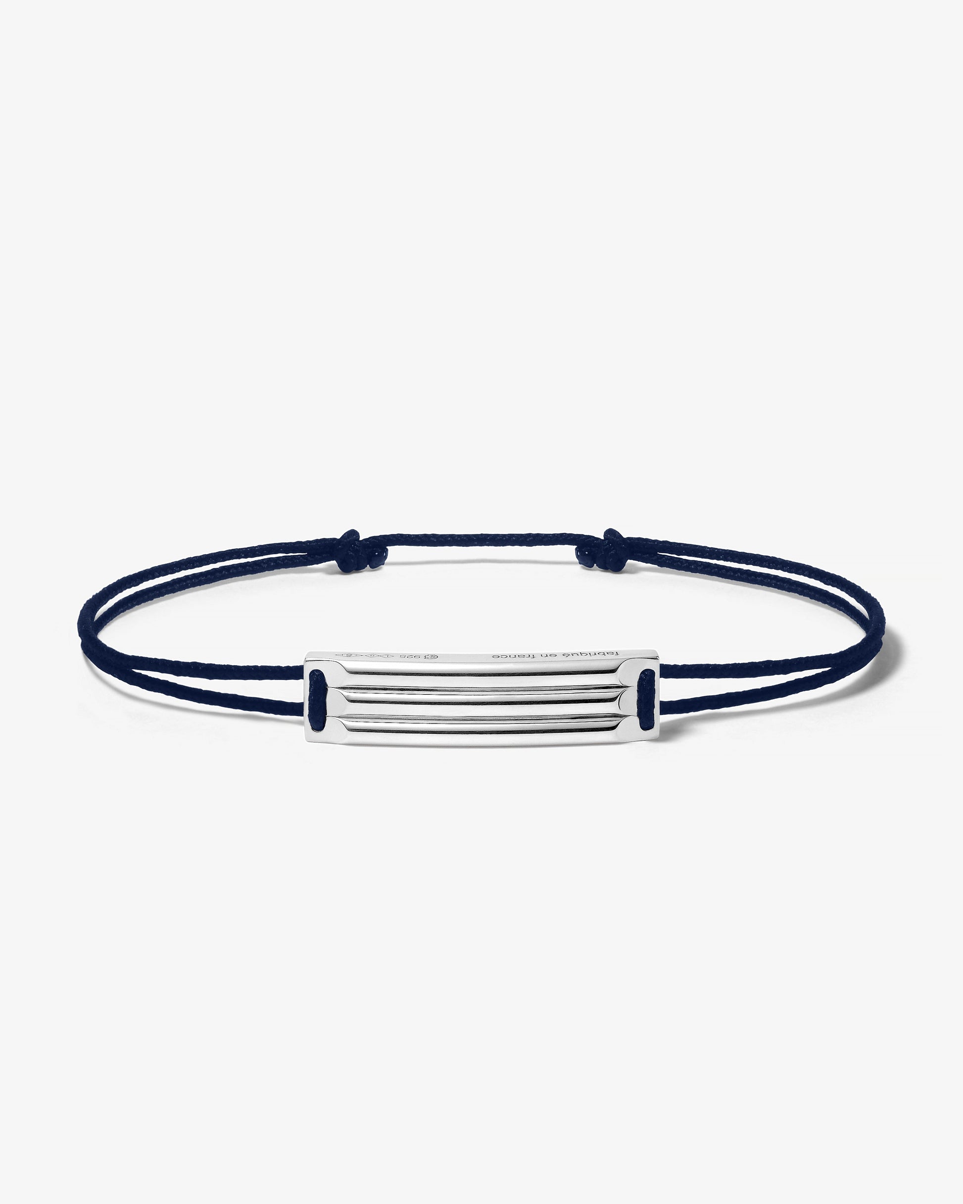 Le gramme 5g godron navy cord bracelet