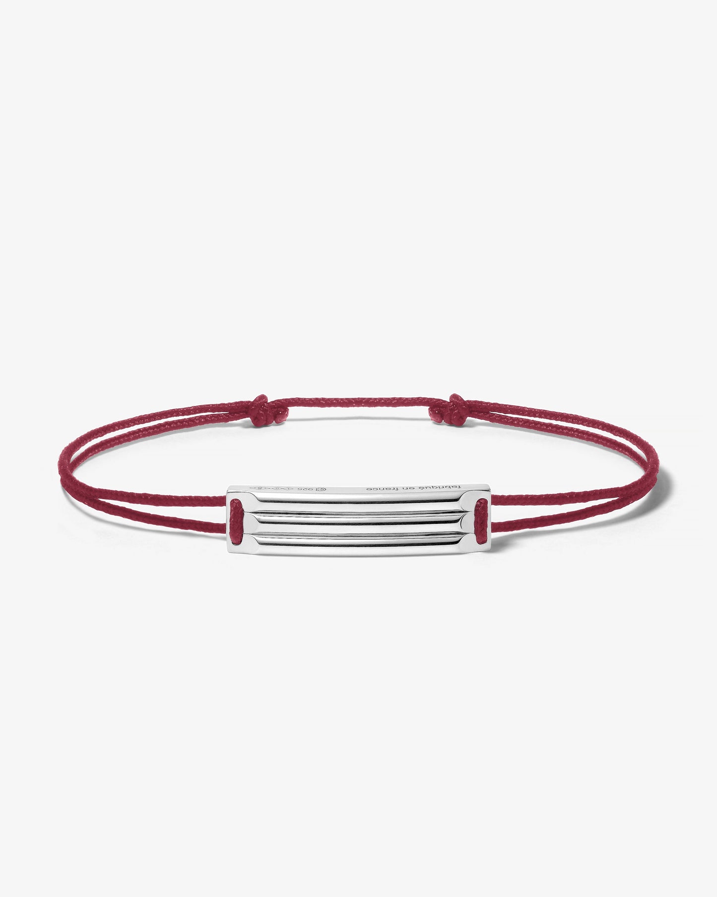 Le gramme 5g godron burgundy cord bracelet