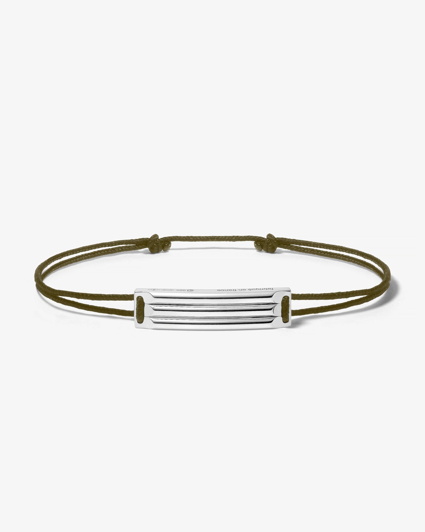 Le gramme 5g godron khaki cord bracelet