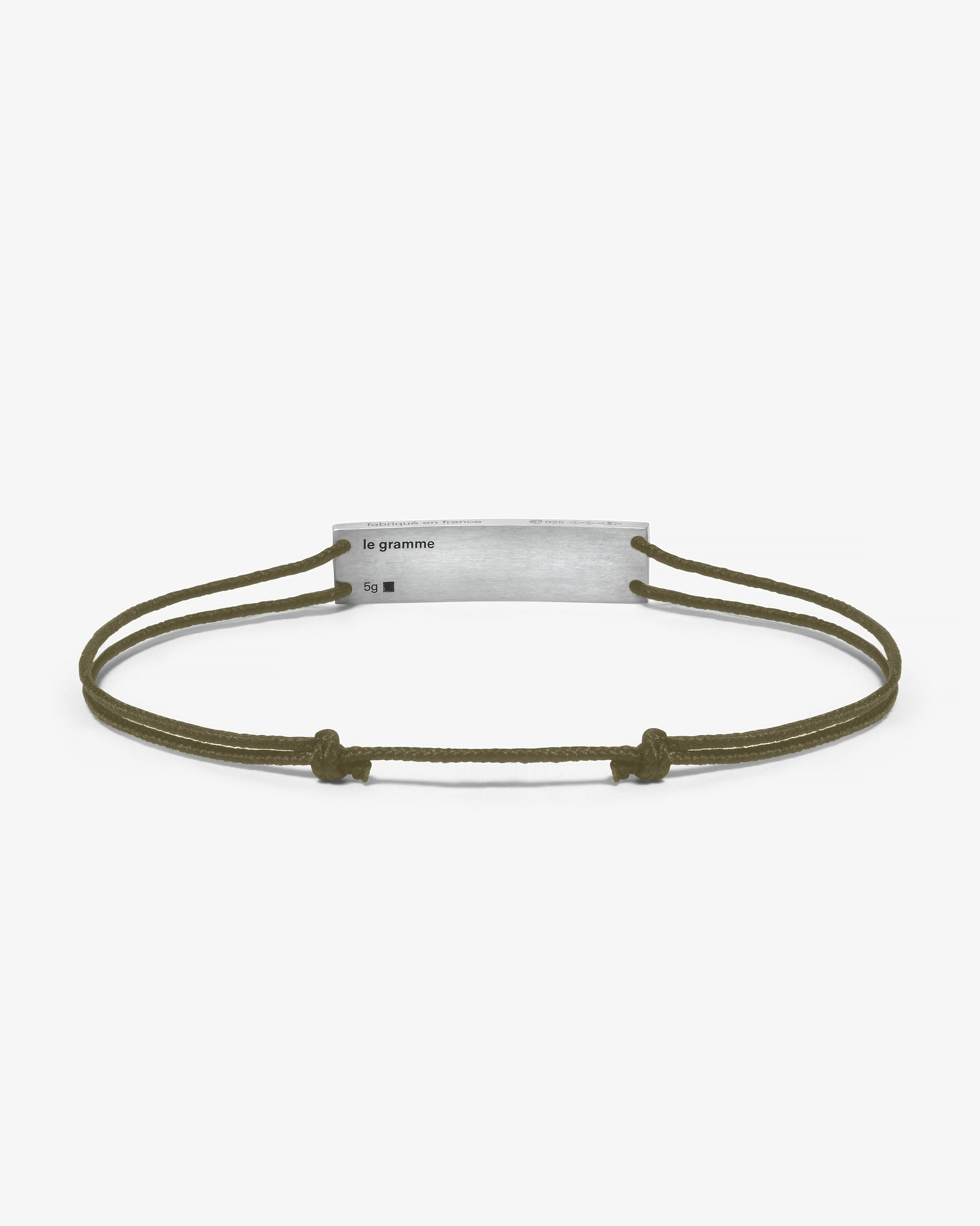 Le gramme 5g godron khaki cord bracelet