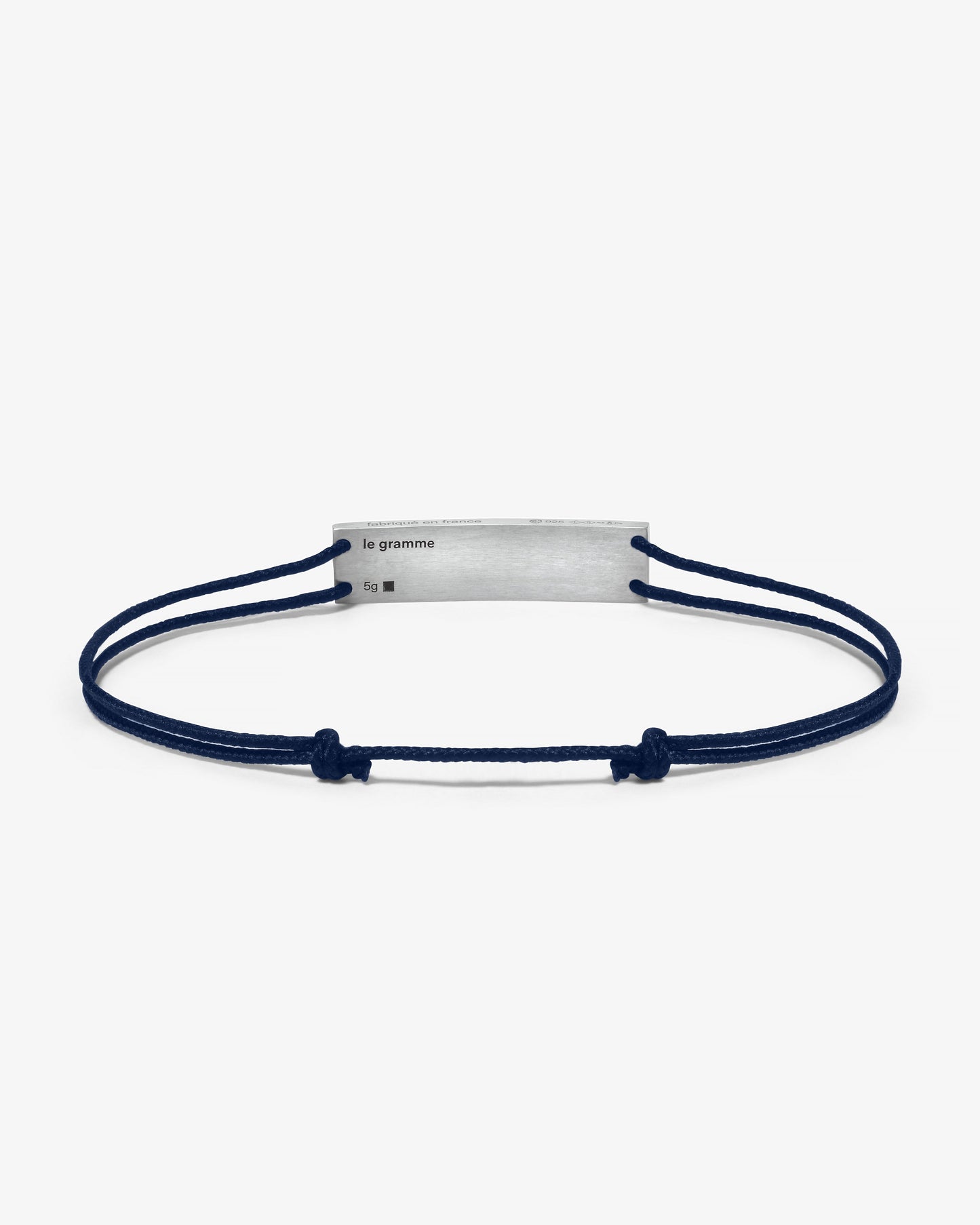 Le gramme 5g godron navy cord bracelet