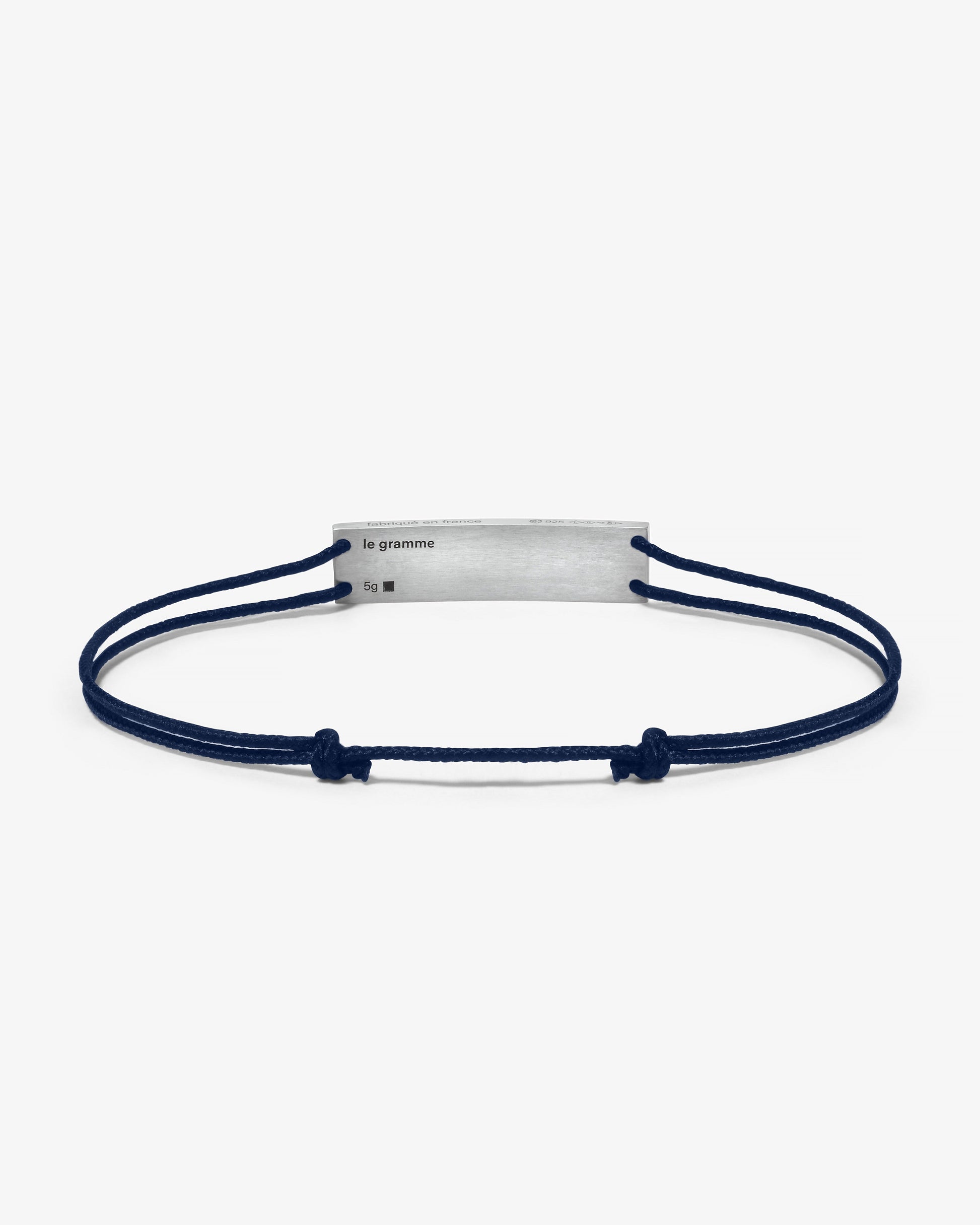 Le gramme 5g godron navy cord bracelet