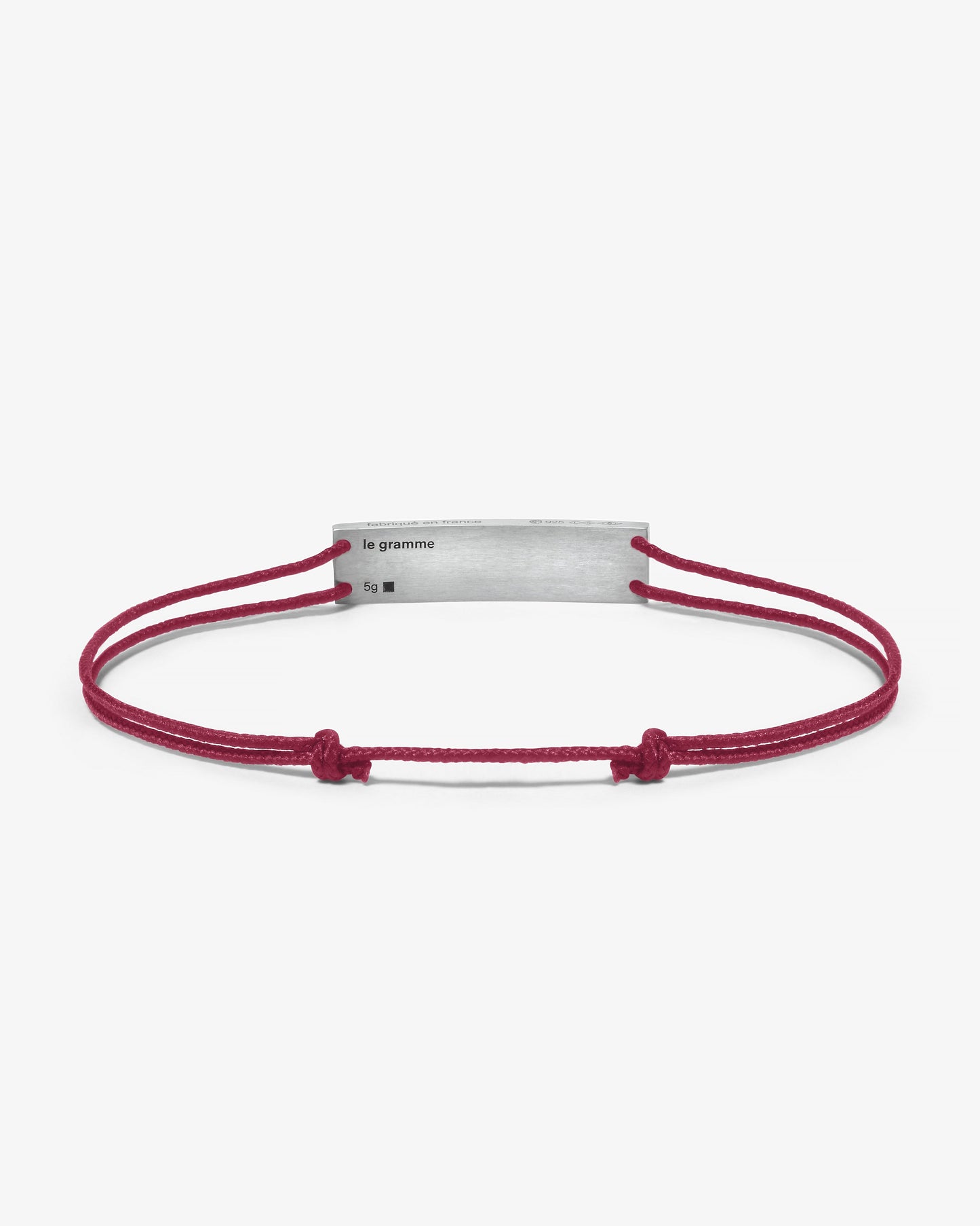 Le gramme 5g godron burgundy cord bracelet