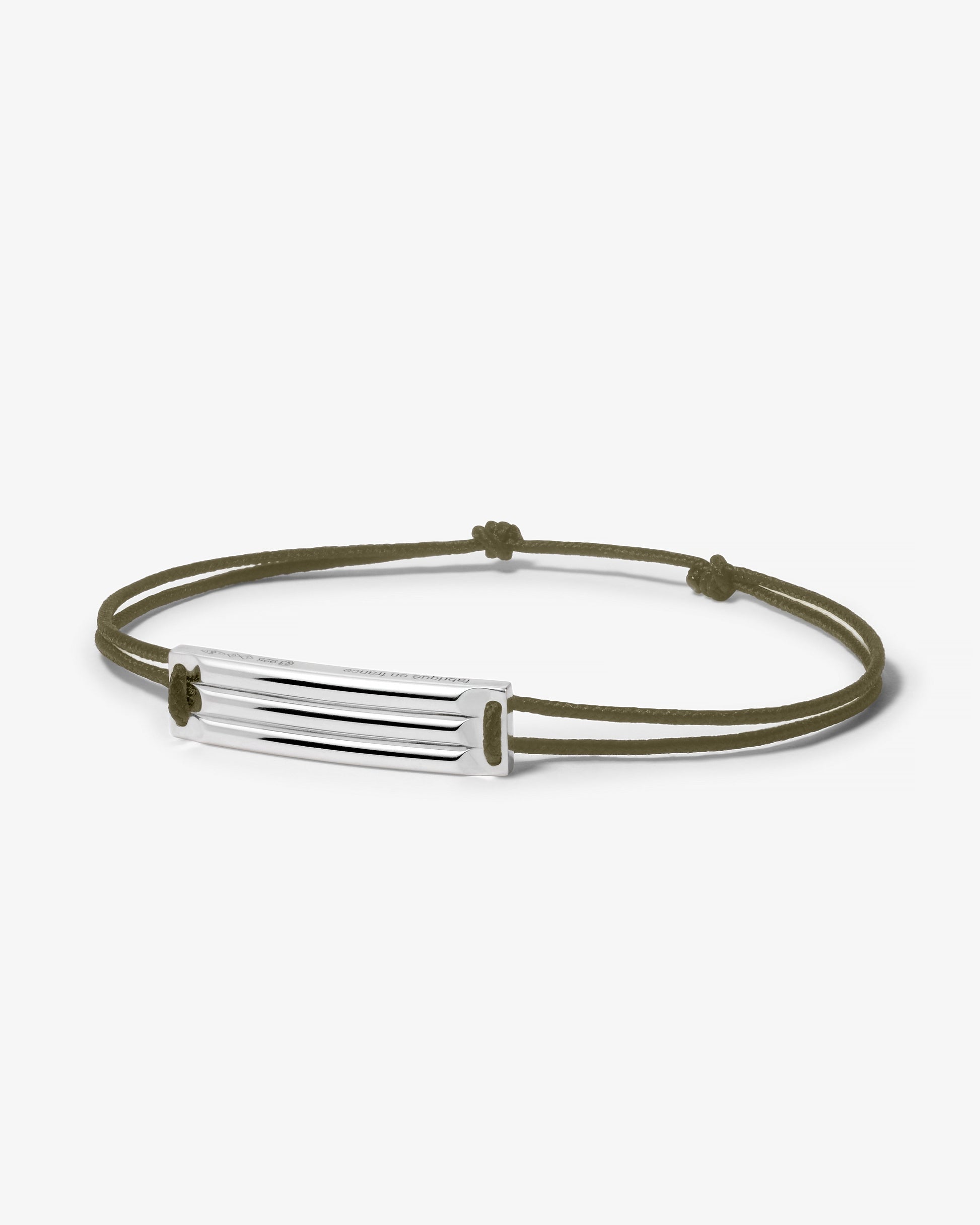 Le gramme 5g godron khaki cord bracelet