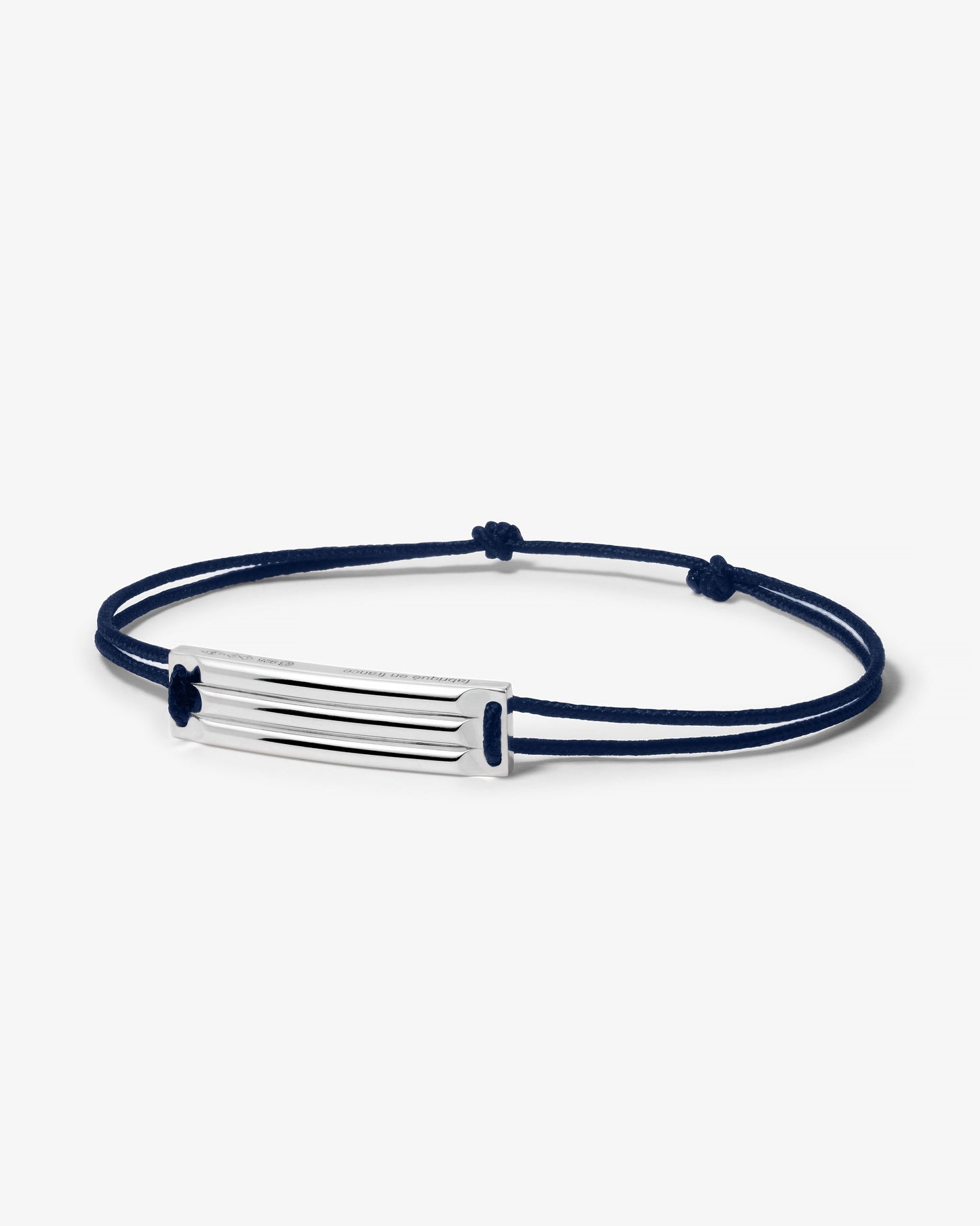 Le gramme 5g godron navy cord bracelet