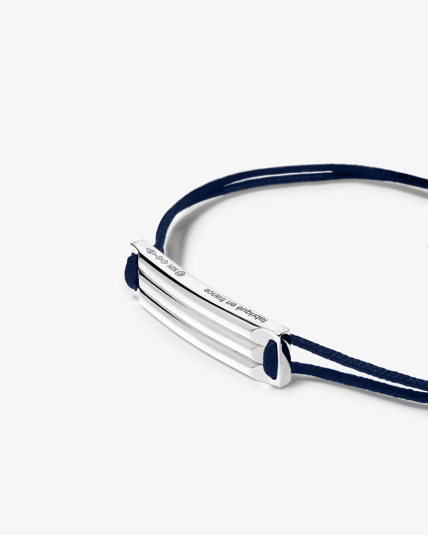 Le gramme 5g godron navy cord bracelet