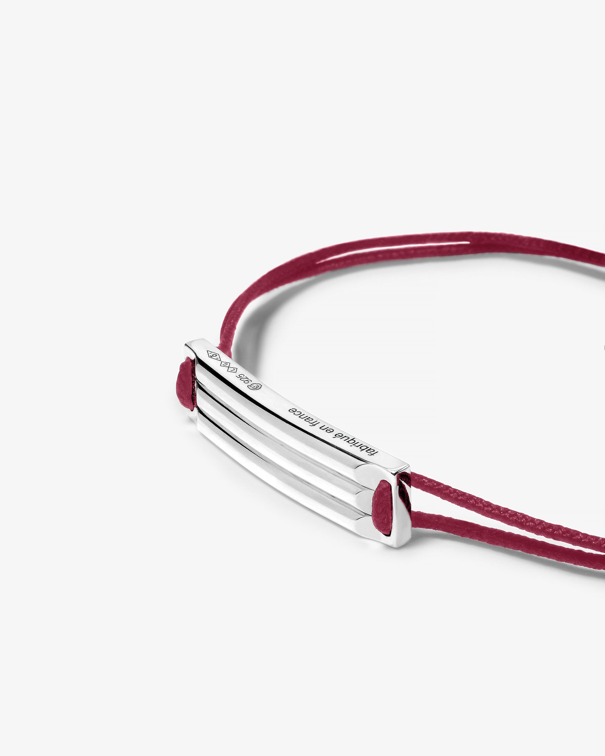 Le gramme 5g godron burgundy cord bracelet