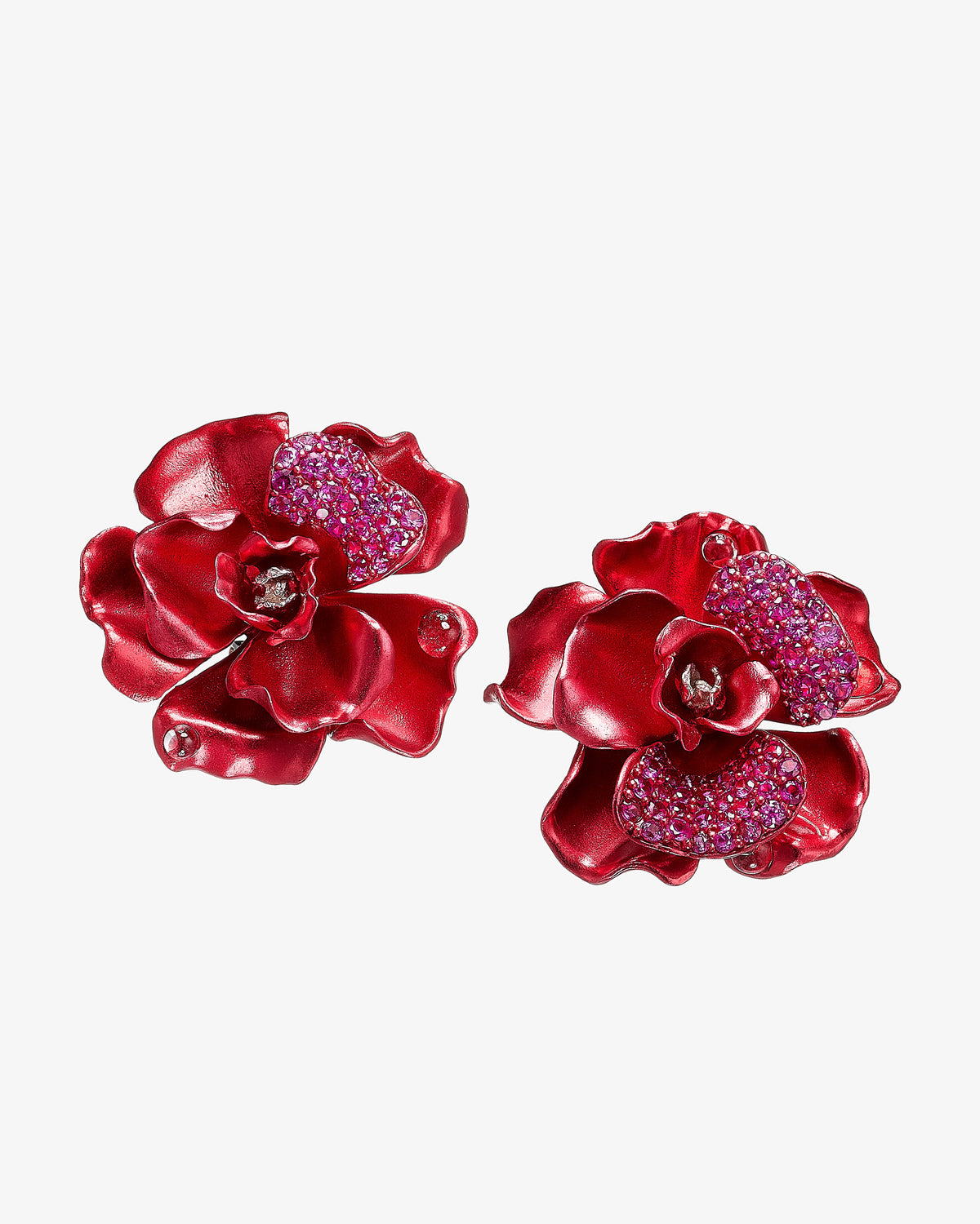 Anabela Chan Crimson Camelia Earrings
