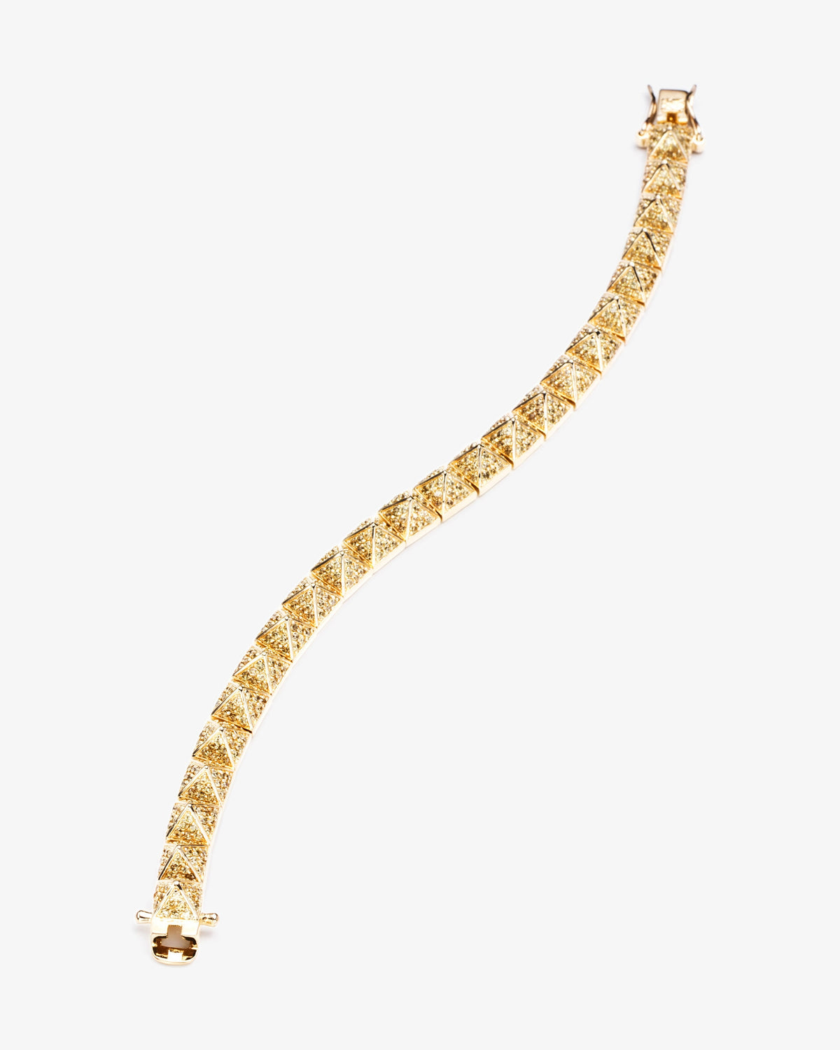 Eddie Borgo Pave Pyramid Bracelet in gold-plated brass