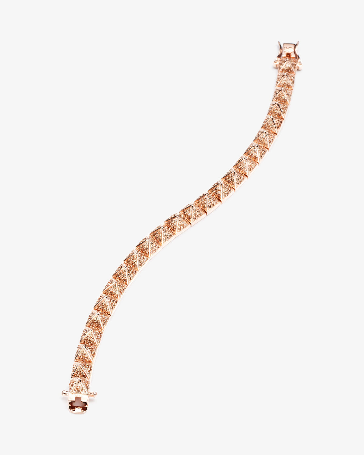Eddie Borgo Pave Pyramid Bracelet in rose gold-plated brass