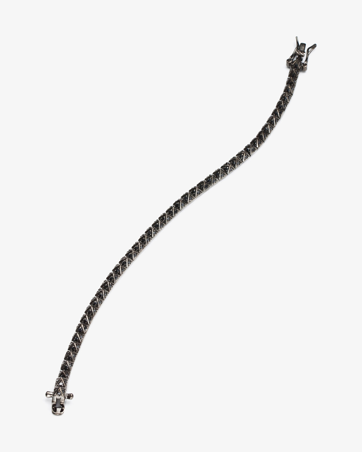 Eddie Borgo Pave Pyramid Tennis Bracelet in blackened silver-plated brass