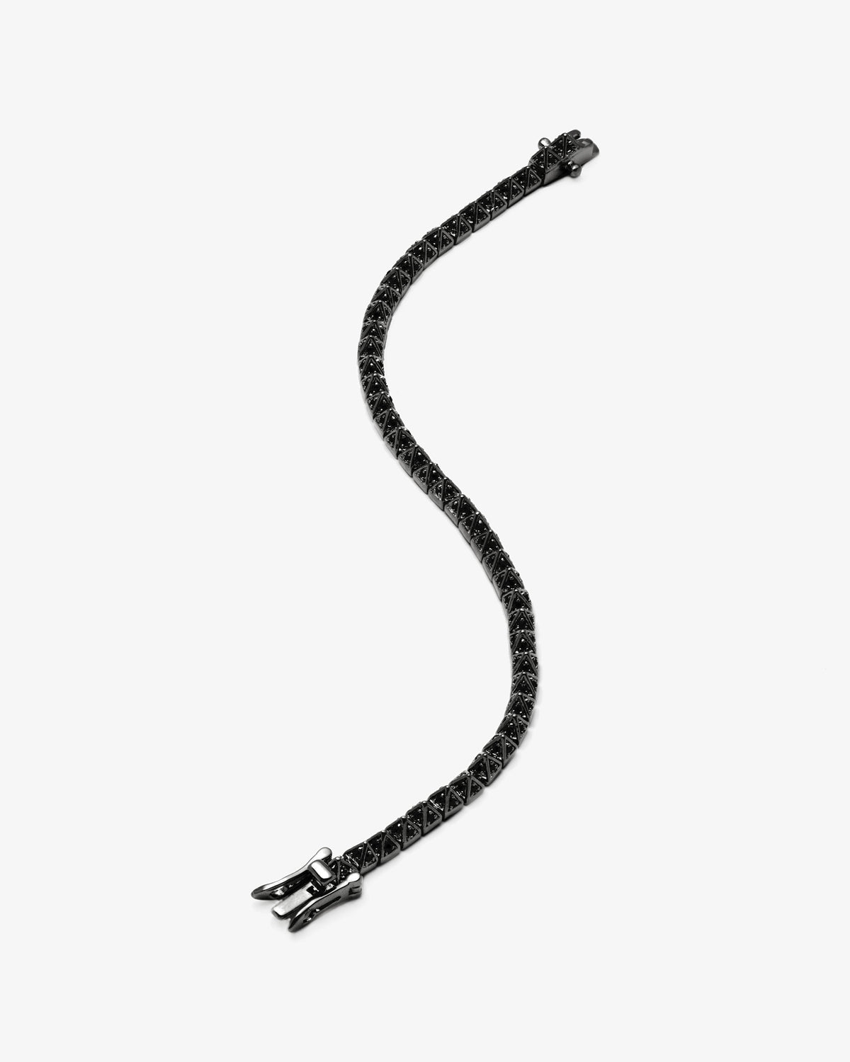 Eddie Borgo Pave Pyramid Tennis Bracelet in blackened silver-plated brass, alternate view