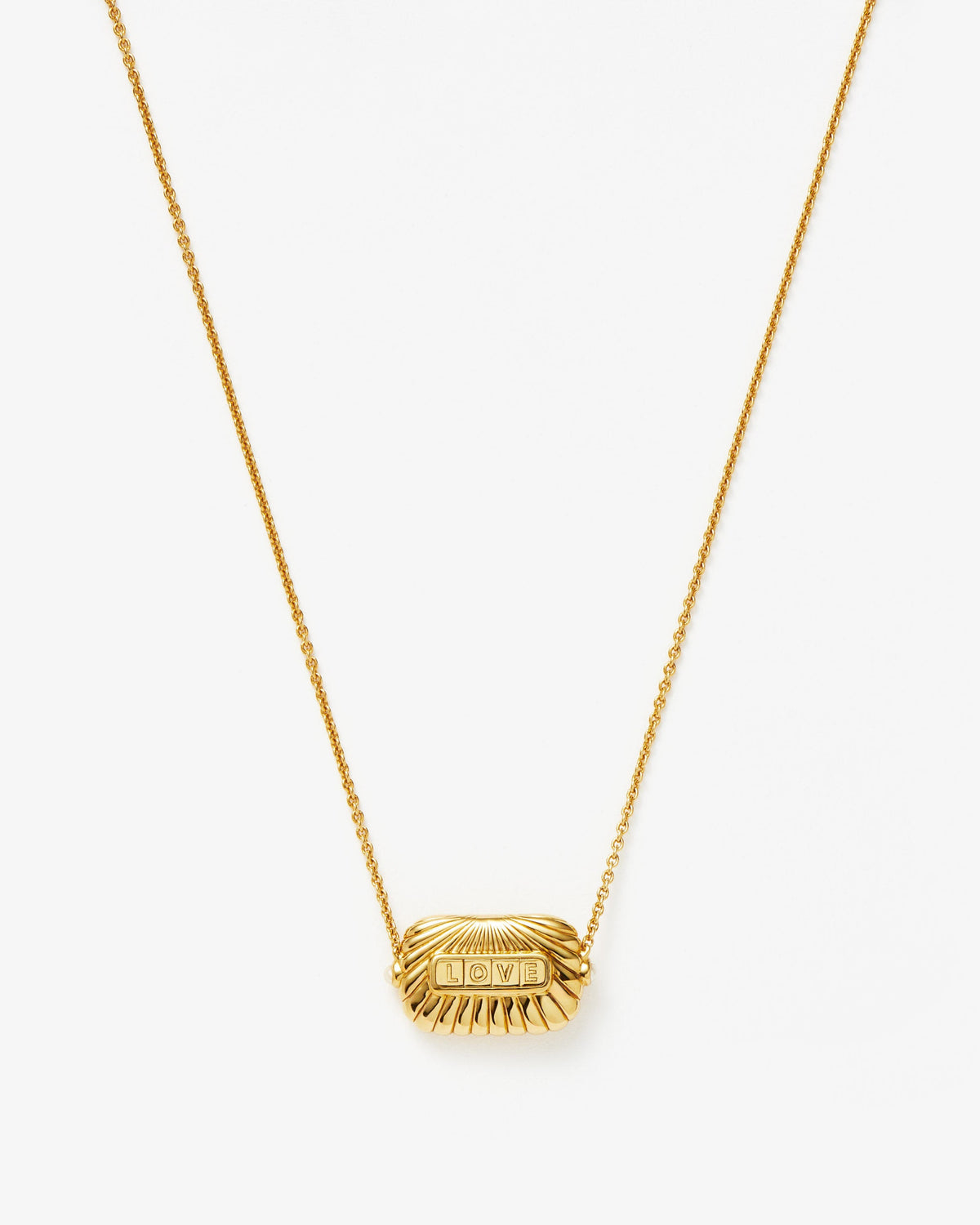 Missoma Engravable Love Ridge Pearl Pendant Necklace in gold-plated brass