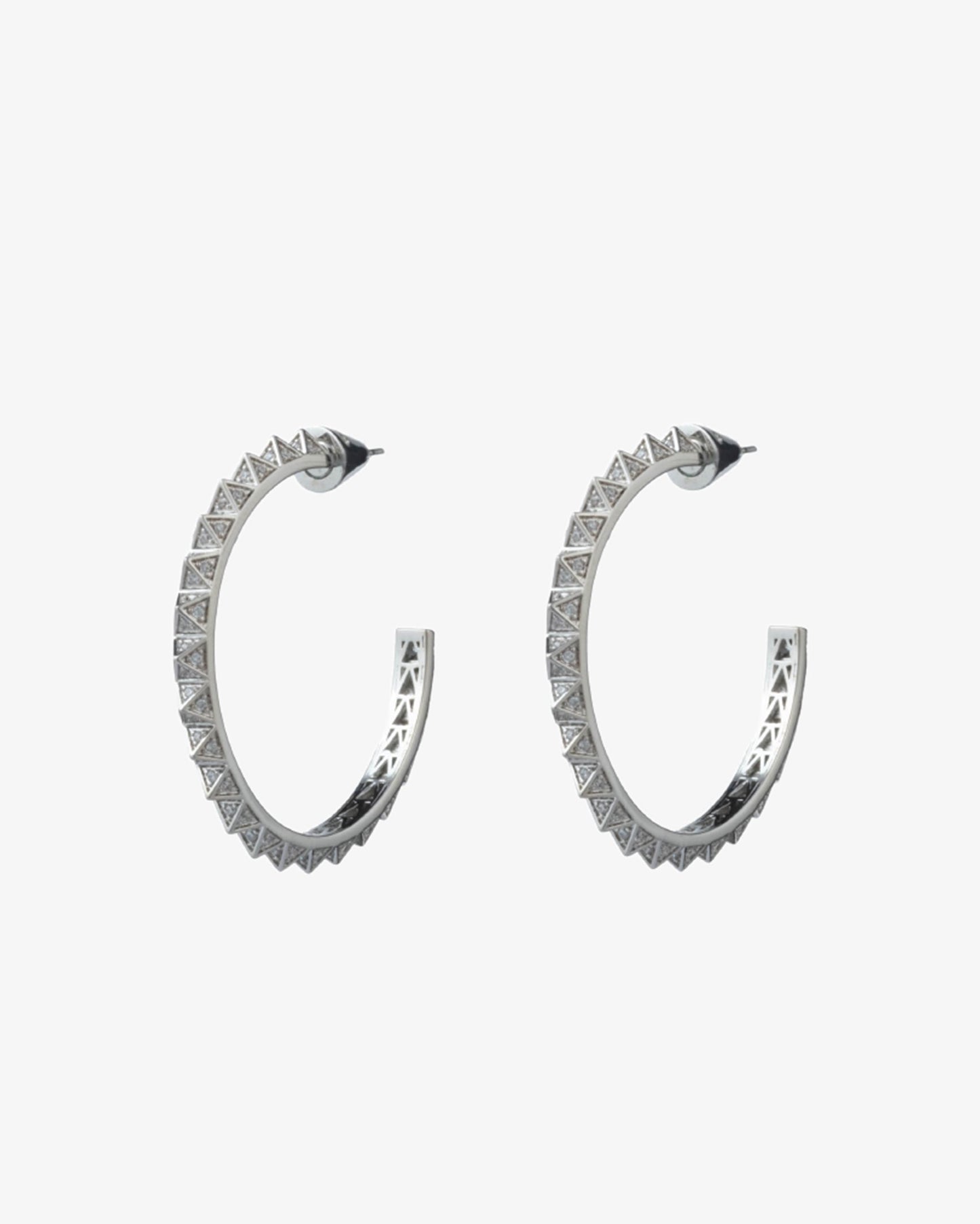 Eddie Borgo Pavé Pyramid Hoop Earrings