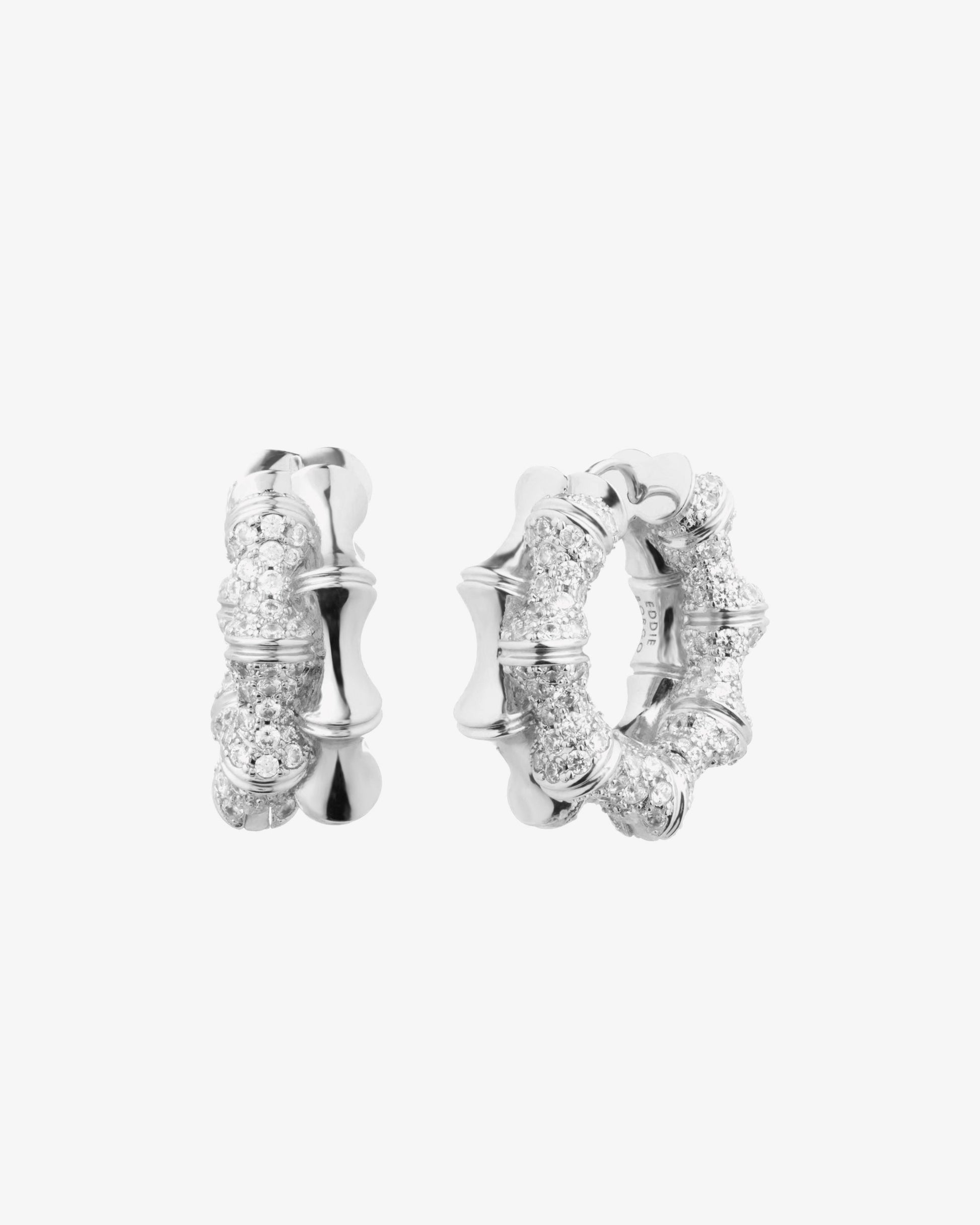 Eddie Borgo Double Pavé Bambu Hoop Earrings