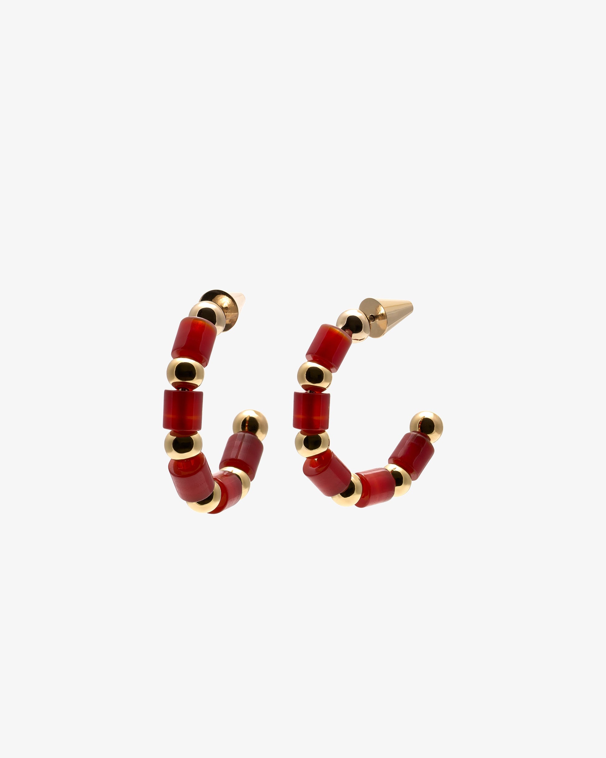 Eddie Borgo Carnelian Marcy Hoop Earrings