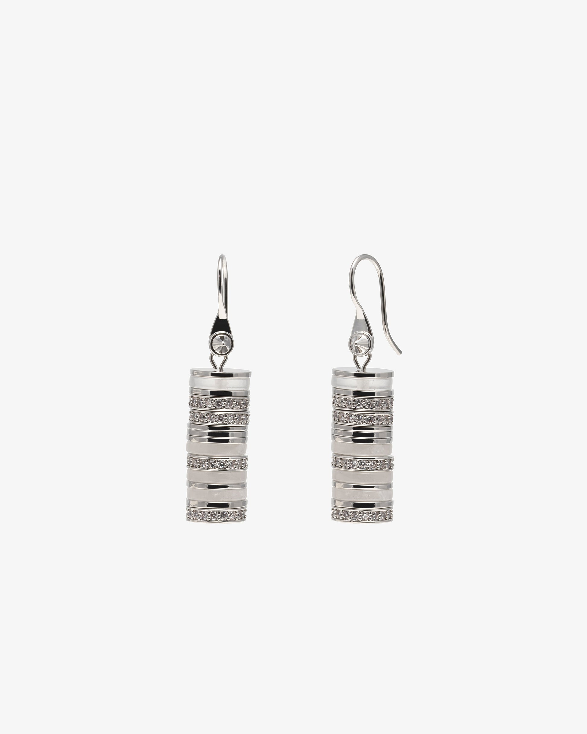 Eddie Borgo Milky Quartz Pave Lenox Drop Earrings