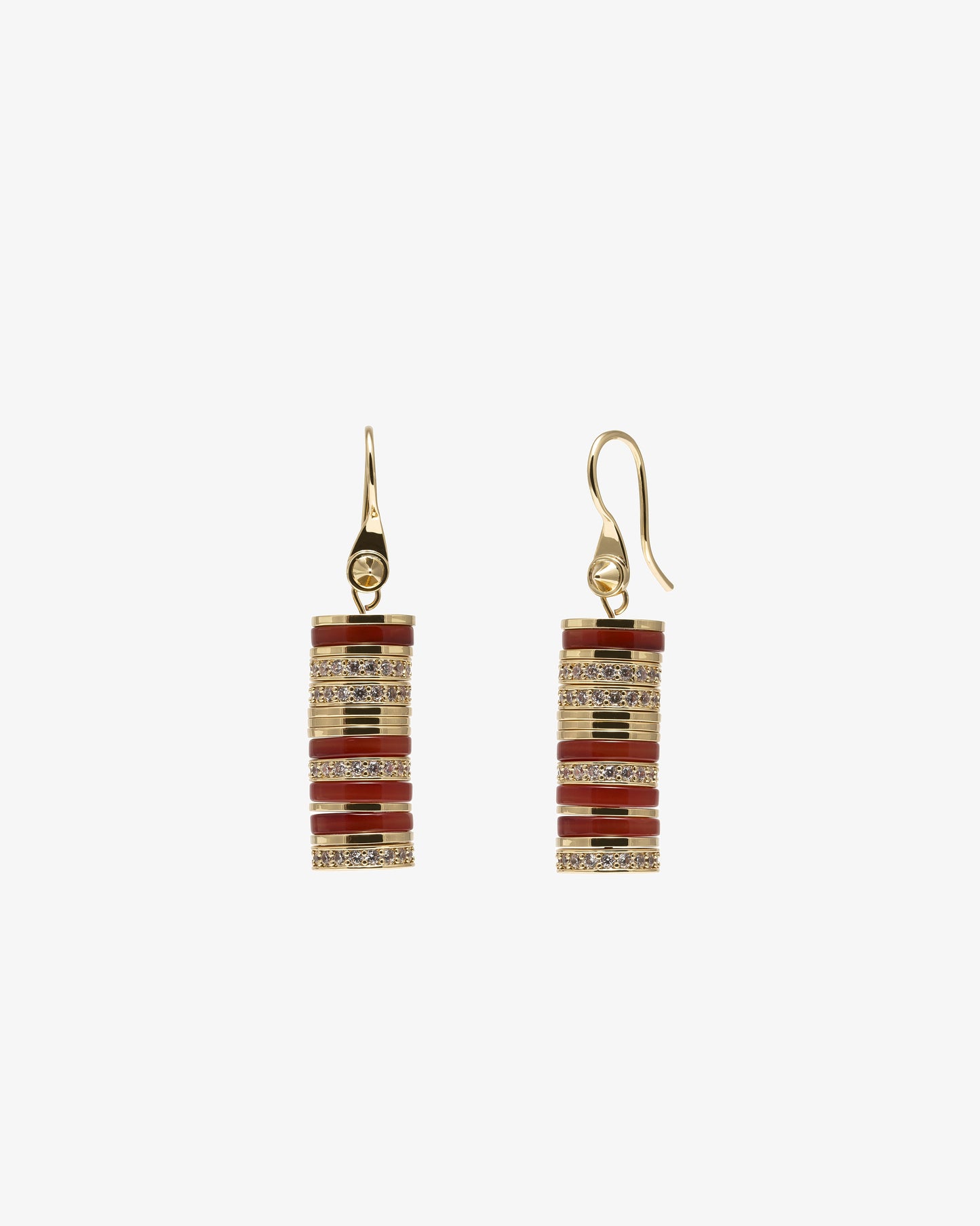 Eddie Borgo Amber and Carnelian Pave Lenox Drop Earrings