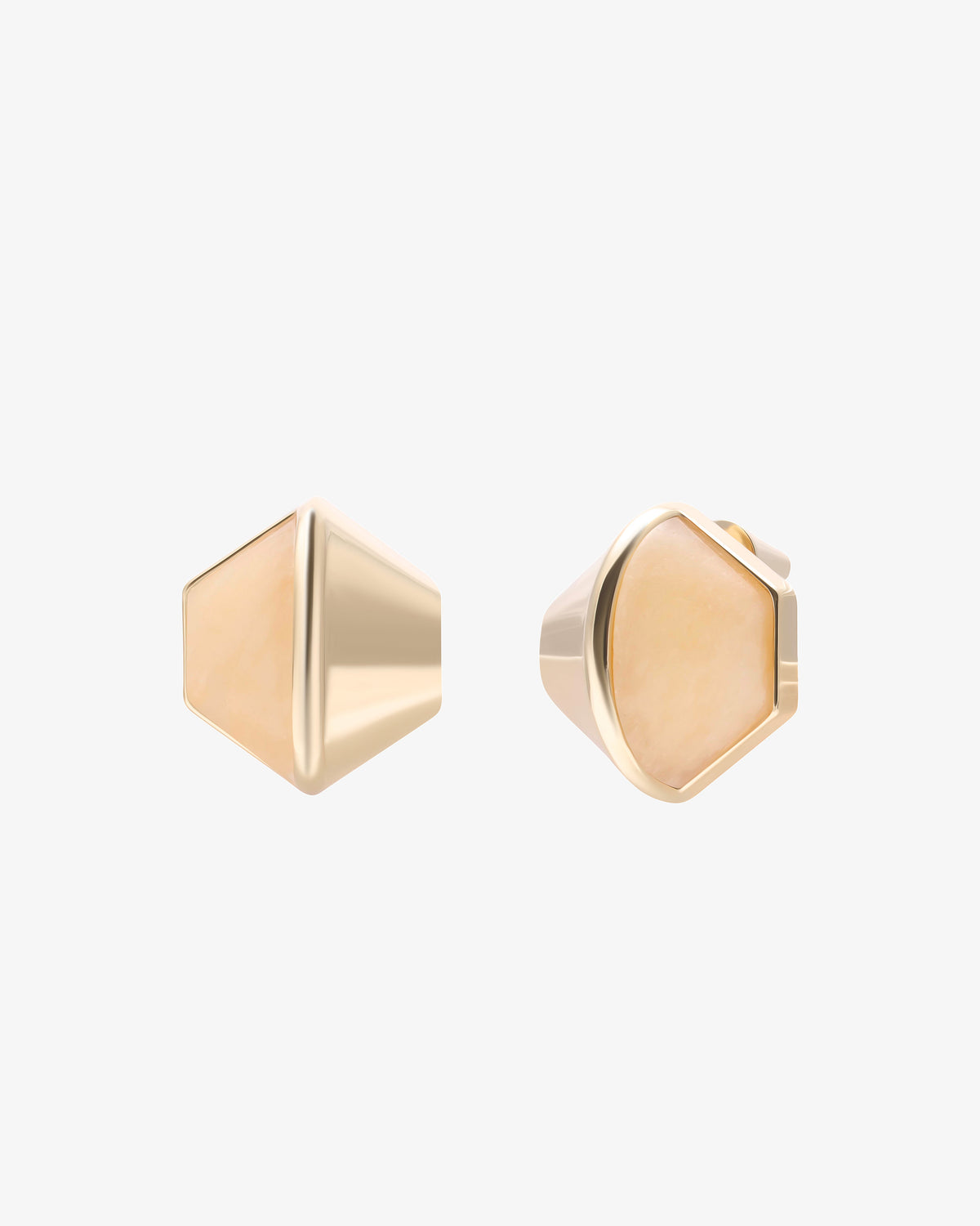 Eddie Borgo Inlaid Honeycomb Aragonite Stud Earrings in gold-plated brass