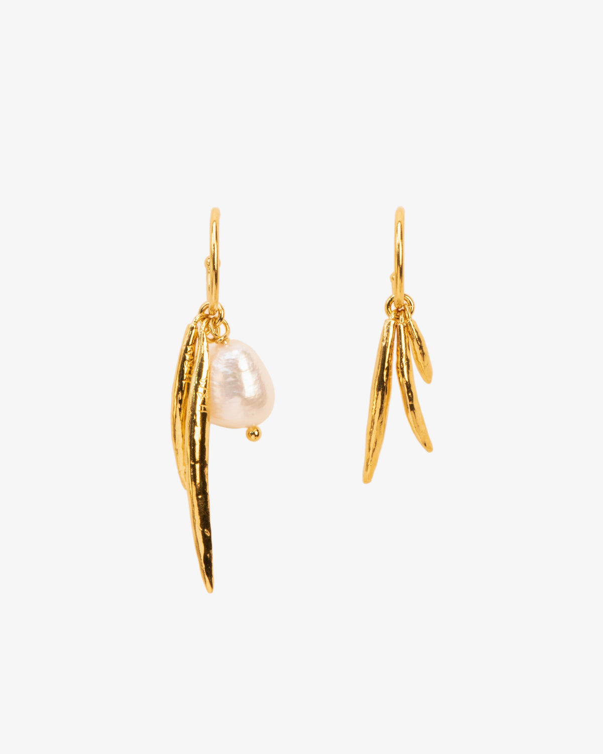Wouters & Hendrix Leaf and Pearl Asymmetric Hoops