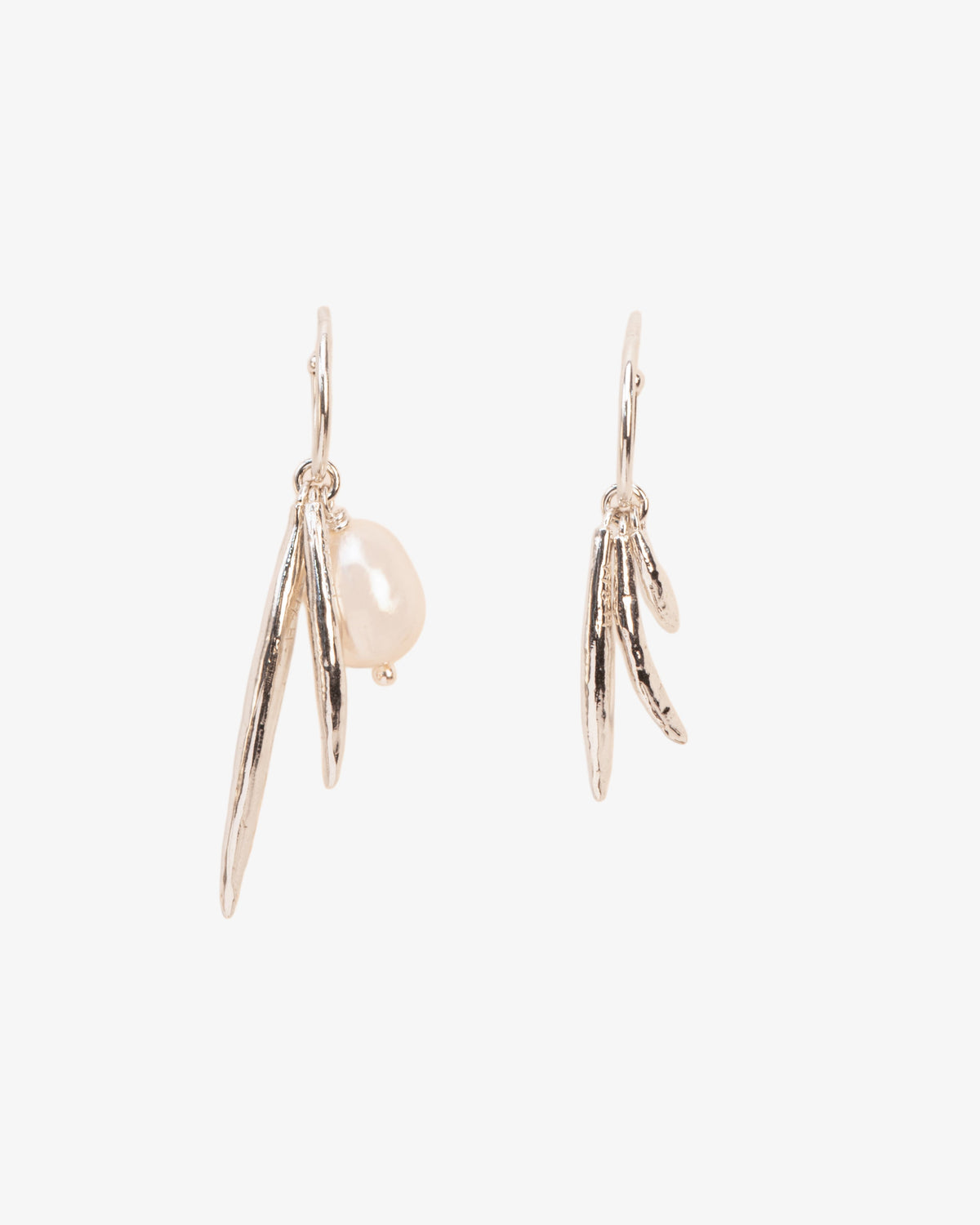 Wouters & Hendrix Leaf and Pearl Asymmetric Hoops