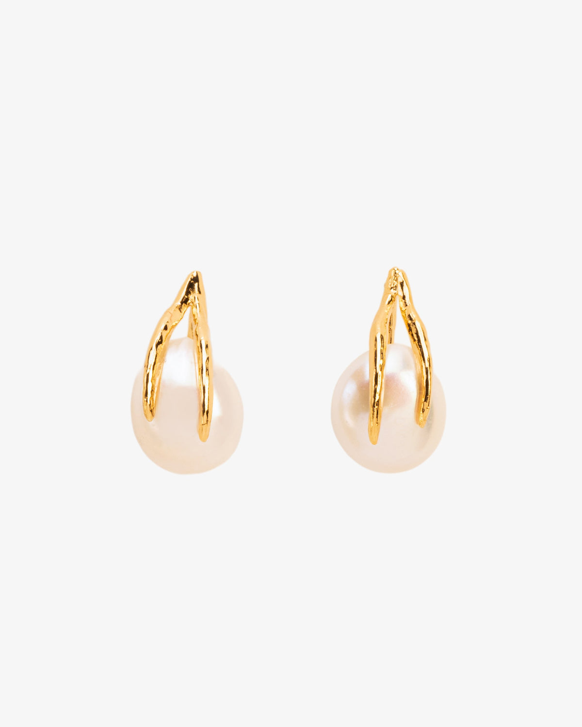 Wouters & Hendrix Leaf and Pearl Stud Earrings
