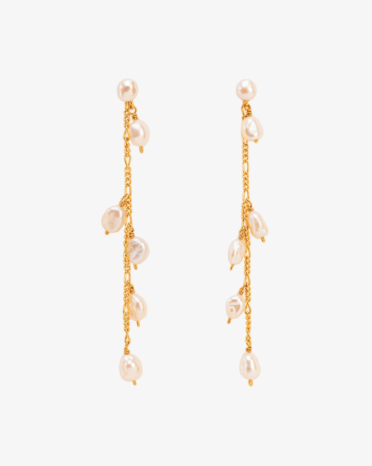 Wouters & Hendrix Long Pearl Stud Earrings