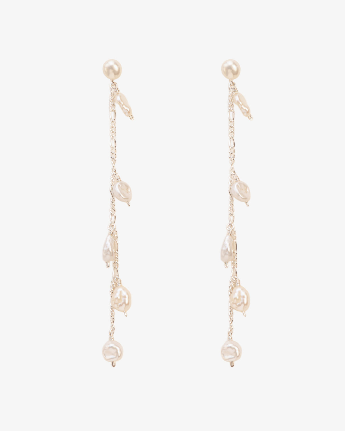 Wouters & Hendrix Long Pearl Stud Earrings