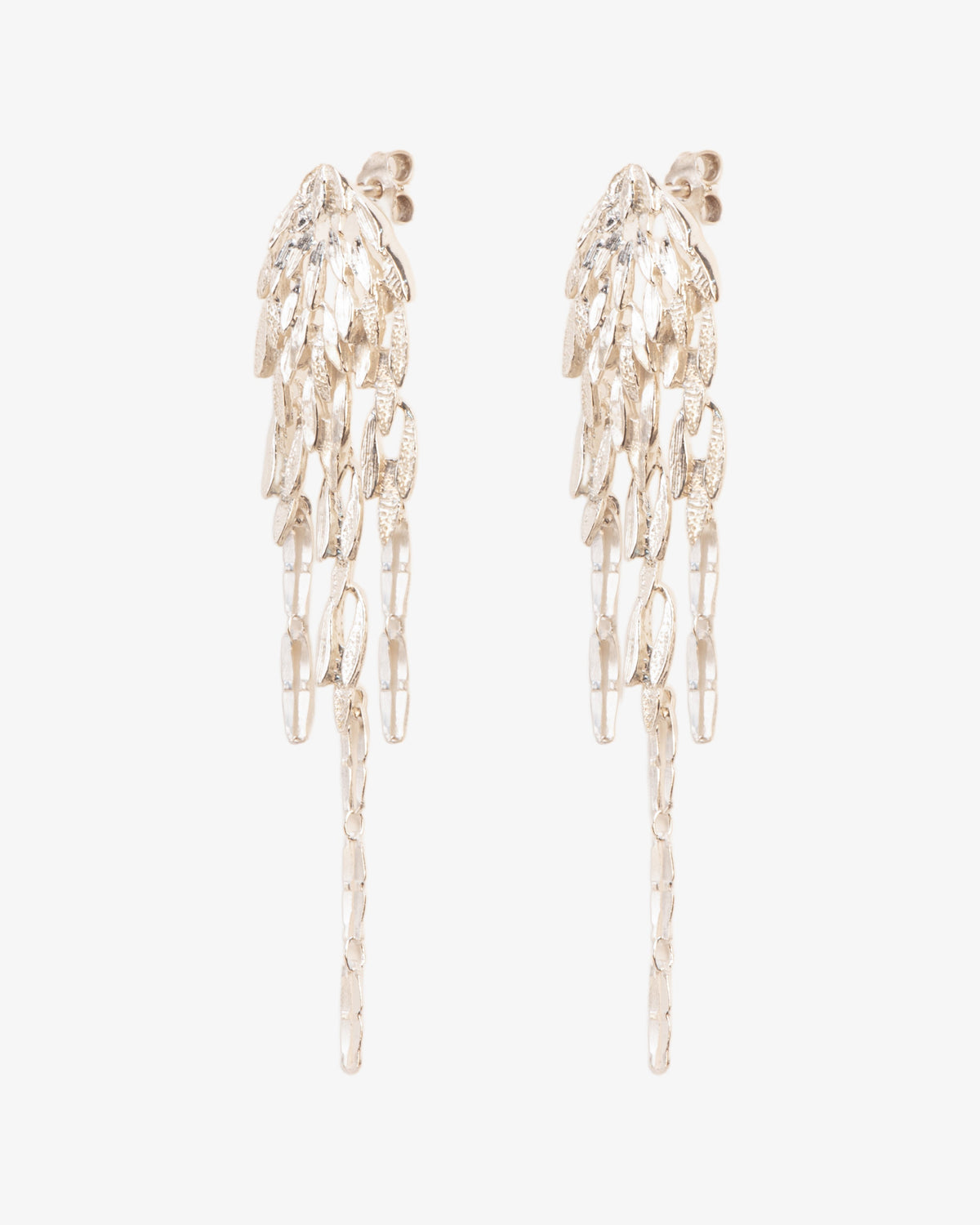 Wouters & Hendrix Dangling Leaf Stud Earrings, side view