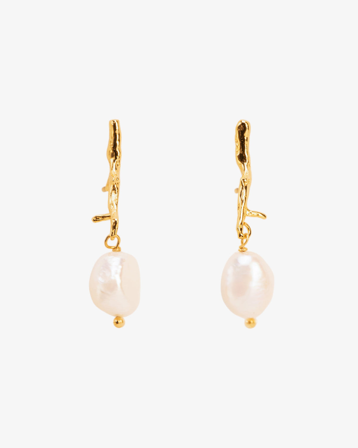 Wouters & Hendrix Branch-Shaped Pearl Stud Earrings