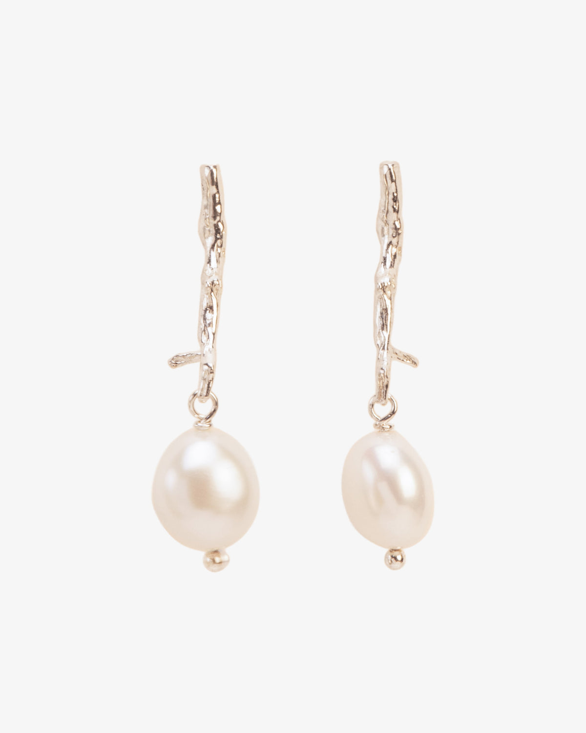 Wouters & Hendrix Branch-Shaped Pearl Stud Earrings