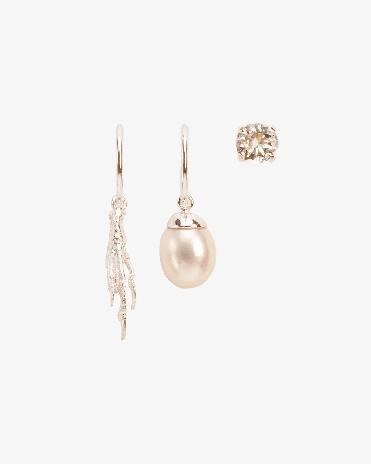Wouters & Hendrix Grigri Pearl and Amethyst Hoop Trio
