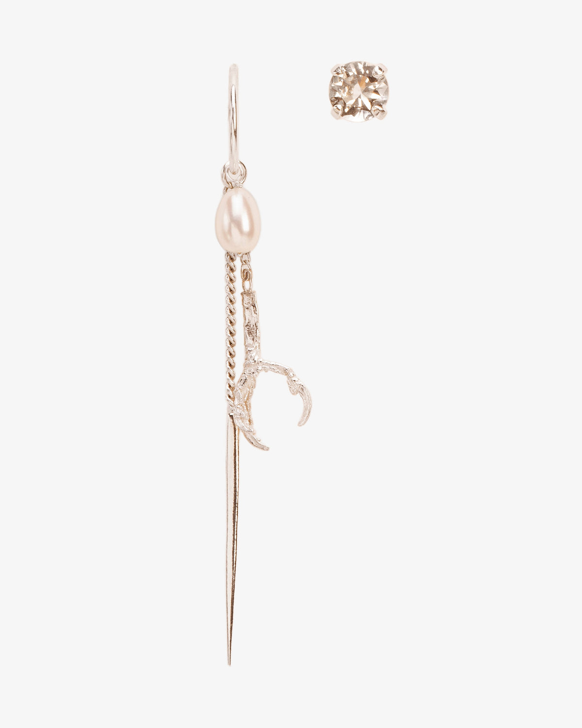 Wouters & Hendrix Grigri Pearl and Crystal Asymmetric Earrings