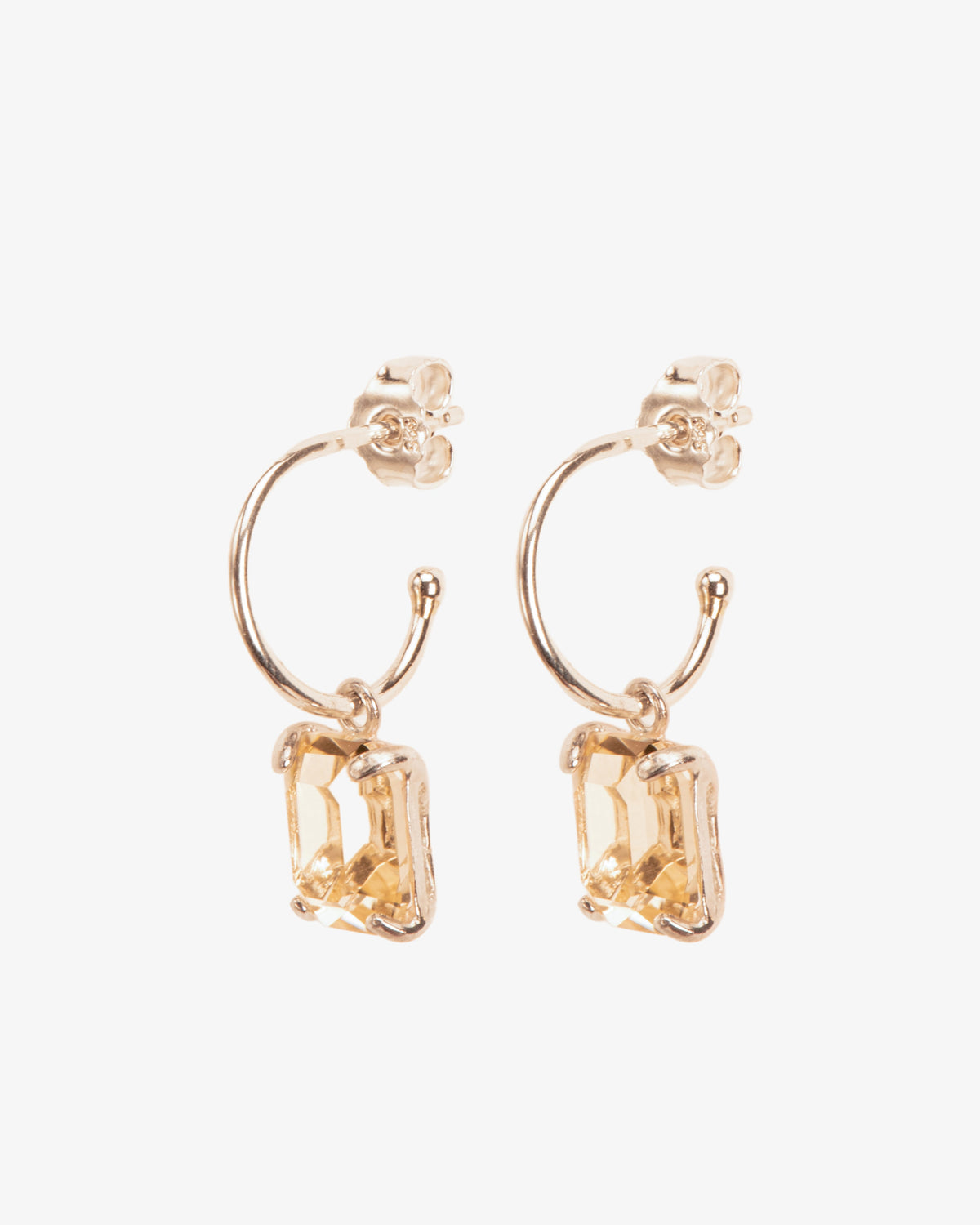 Wouters & Hendrix Citrine Crystal Hoop Earrings, side view