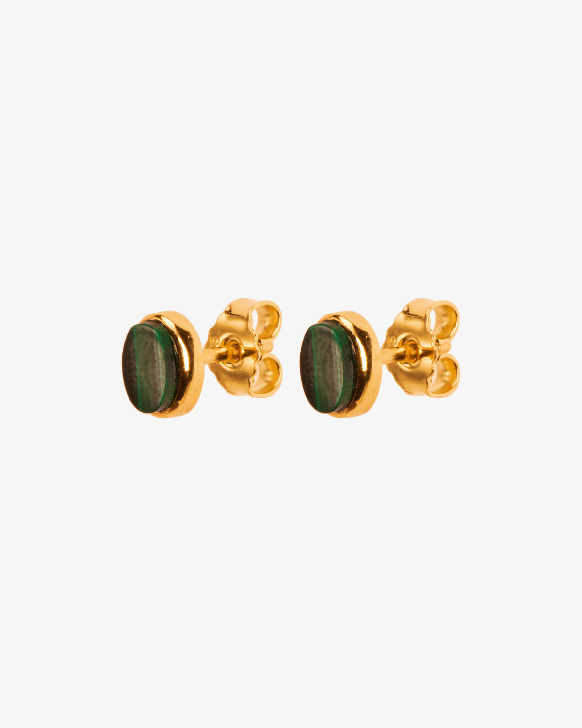 Wouters & Hendrix Malachite Stud Earrings, side view
