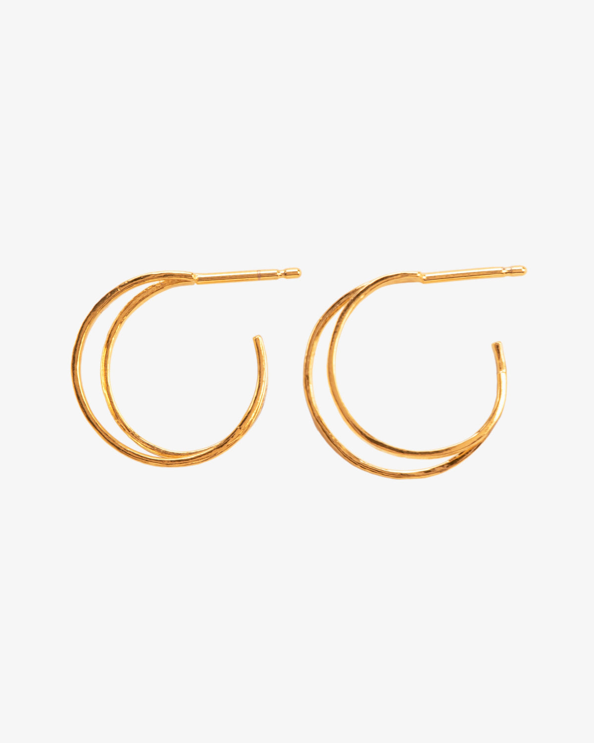 Wouters & Hendrix Doubled Hammered Hoop Earrings