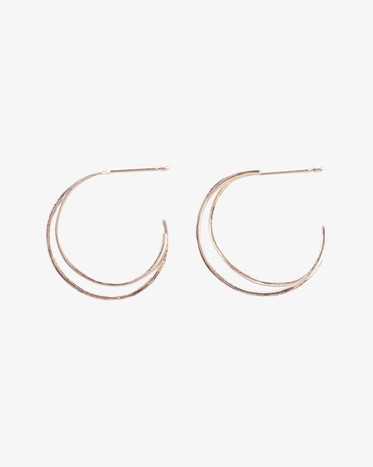 Wouters & Hendrix Doubled Hammered Hoop Earrings