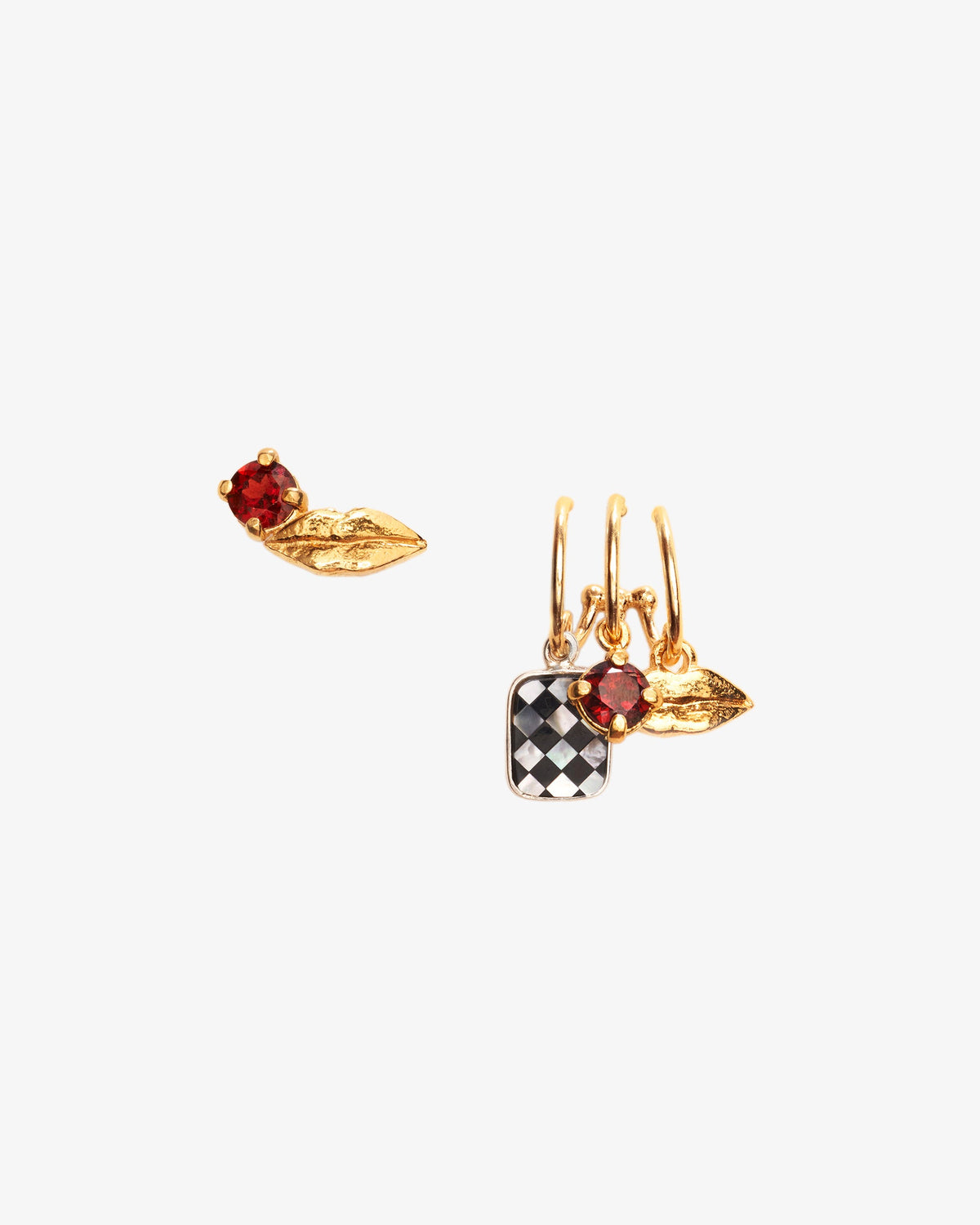 Wouters & Hendrix Trompe L'oeil Garnet Earrings