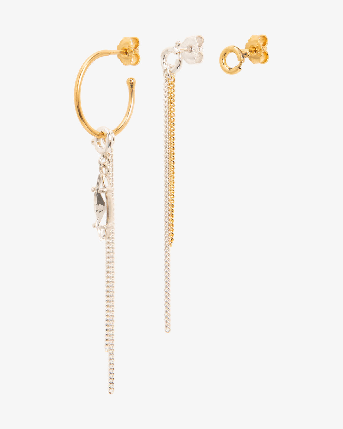 Marquis Crystal Spring Ring and Falling Chain Earring Trio