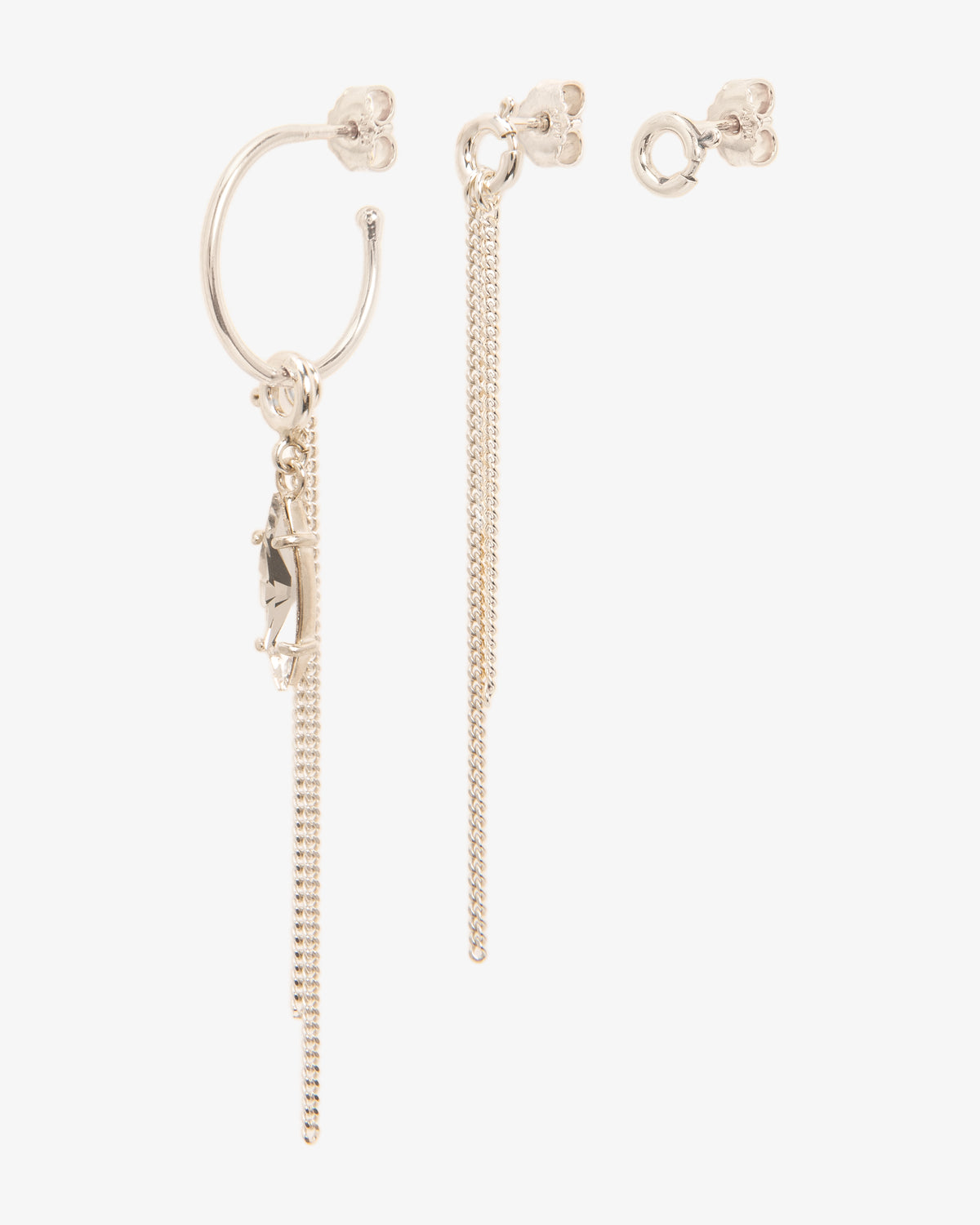Marquis Crystal Spring Ring and Falling Chain Earring Trio