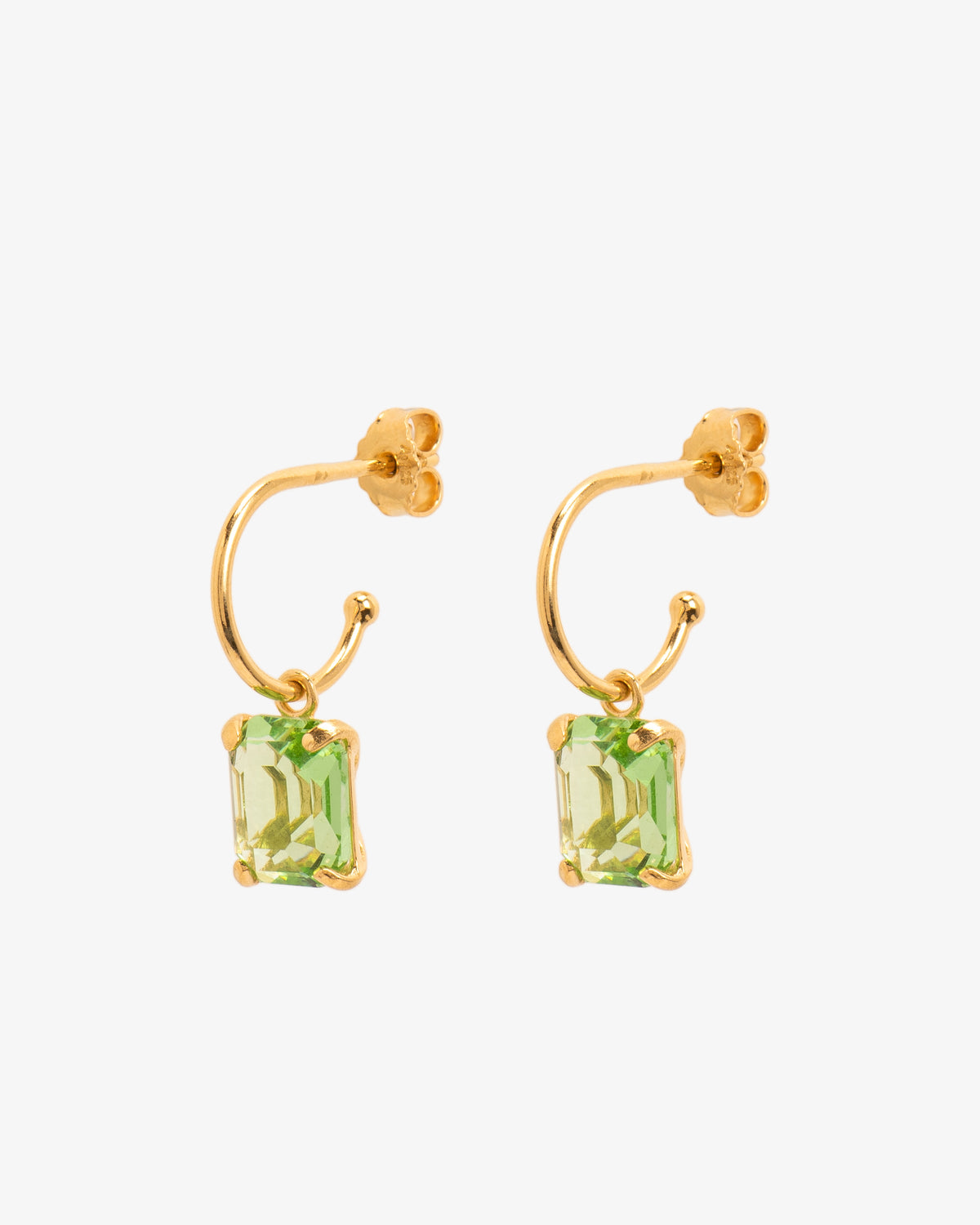 Peridot Crystal Hoop Earrings