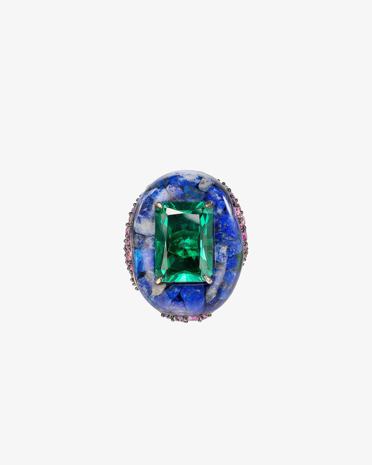 Anabela Chan Emerald & Lapis Pebble Ring